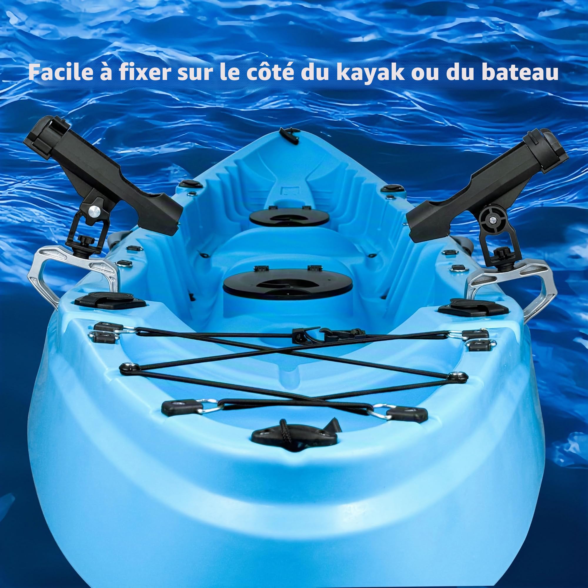 Support de Canne à pêche avec Grande Ouverture de Serrage réglable à 360 degrés