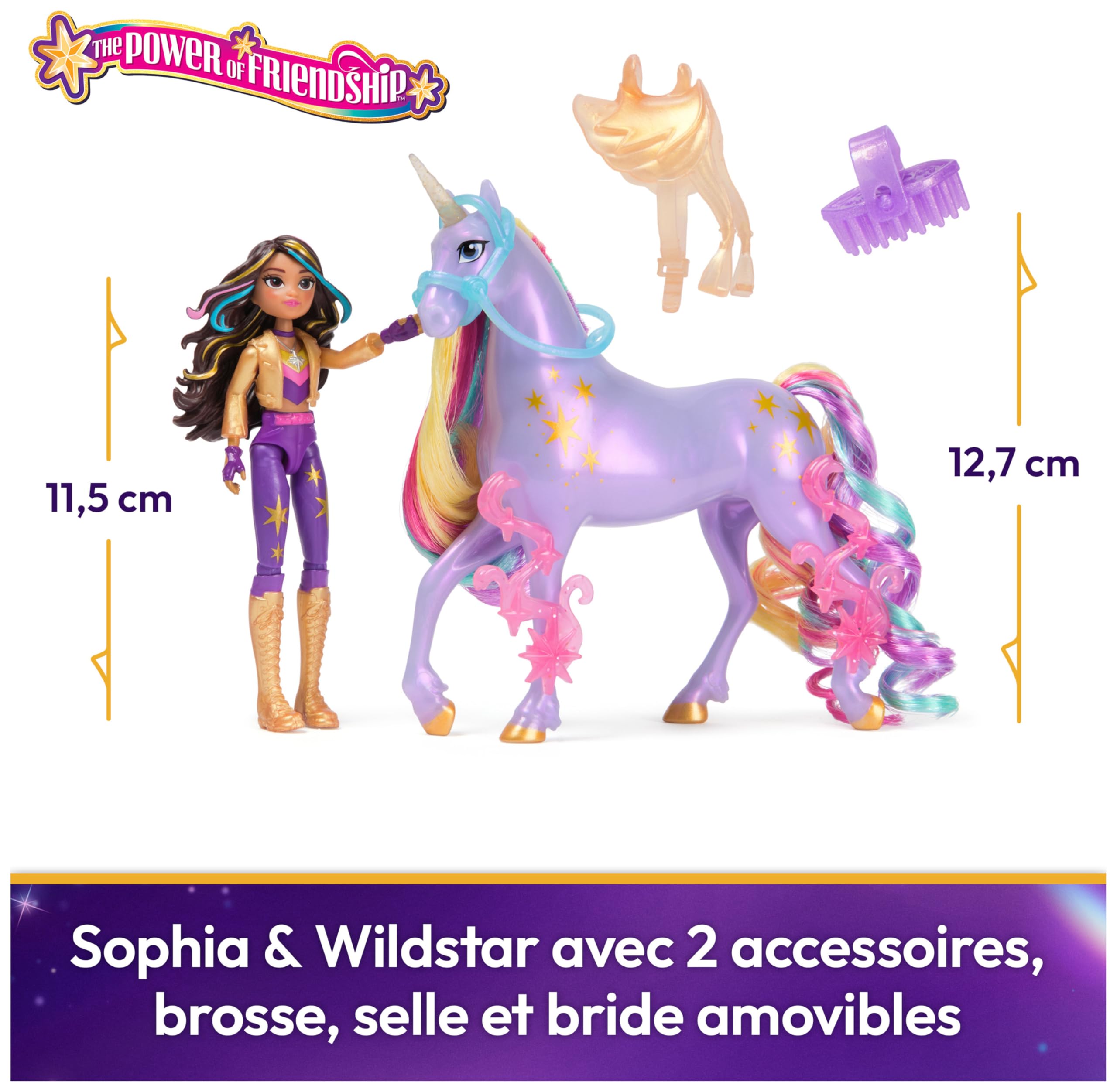 Unicorn Academy - L'Ecole des Licornes - Licorne Wildstar + Poupée Sophia - Licorne, Poupée Et Accessoires À Collectionner - Jouets Inspirés De La Série L'Ecole des Licornes - Jouet Enfant 4 Ans Et +