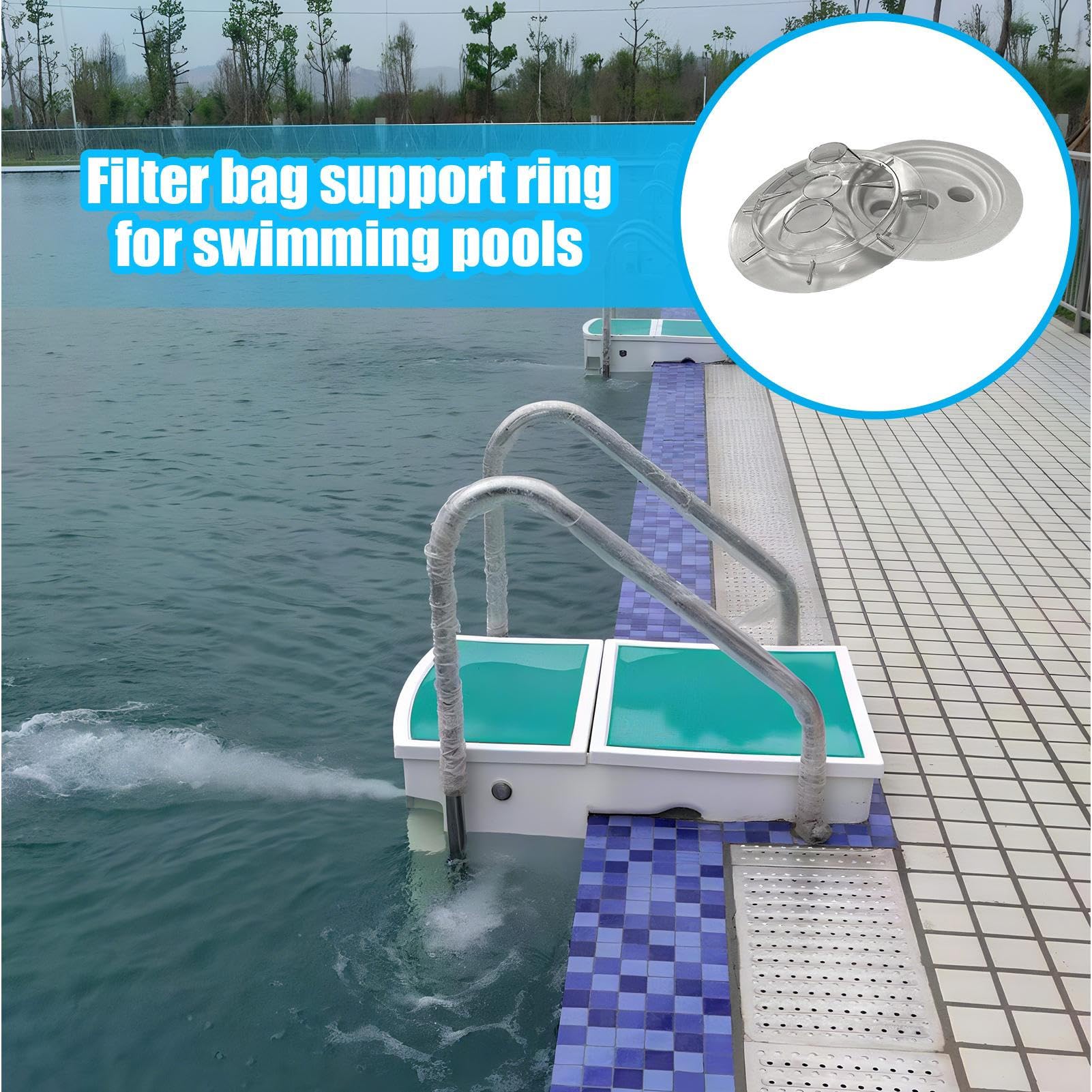 Anillo de Cesta de Skimmer de Piscina, Pieza de Filtro de Repuesto, Accesorio Externo Interno, diseño de Malla Duradera, fácil instalación, Ayuda de Recogida de desechos, Piscina al Aire