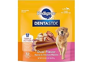 PEDIGREE DENTASTIX Dual Flavor Dental Treats for Dogs - Bacon & Chicken...