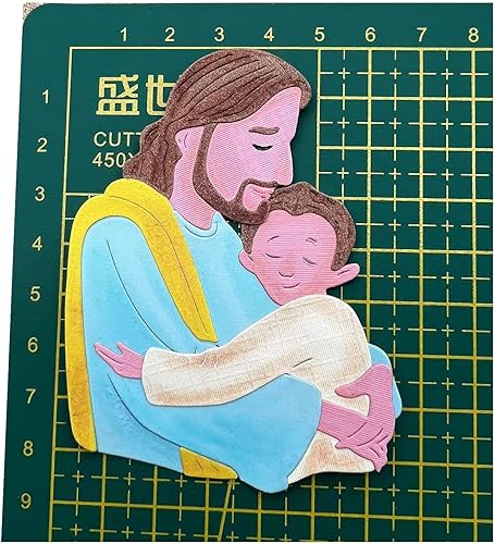 Miniatura 6 de 3 paquetes de troqueles de corte de metal para hacer tarjetas Jesús cálido abrazo plantillas en relieve para álbumes de recortes, plantilla de