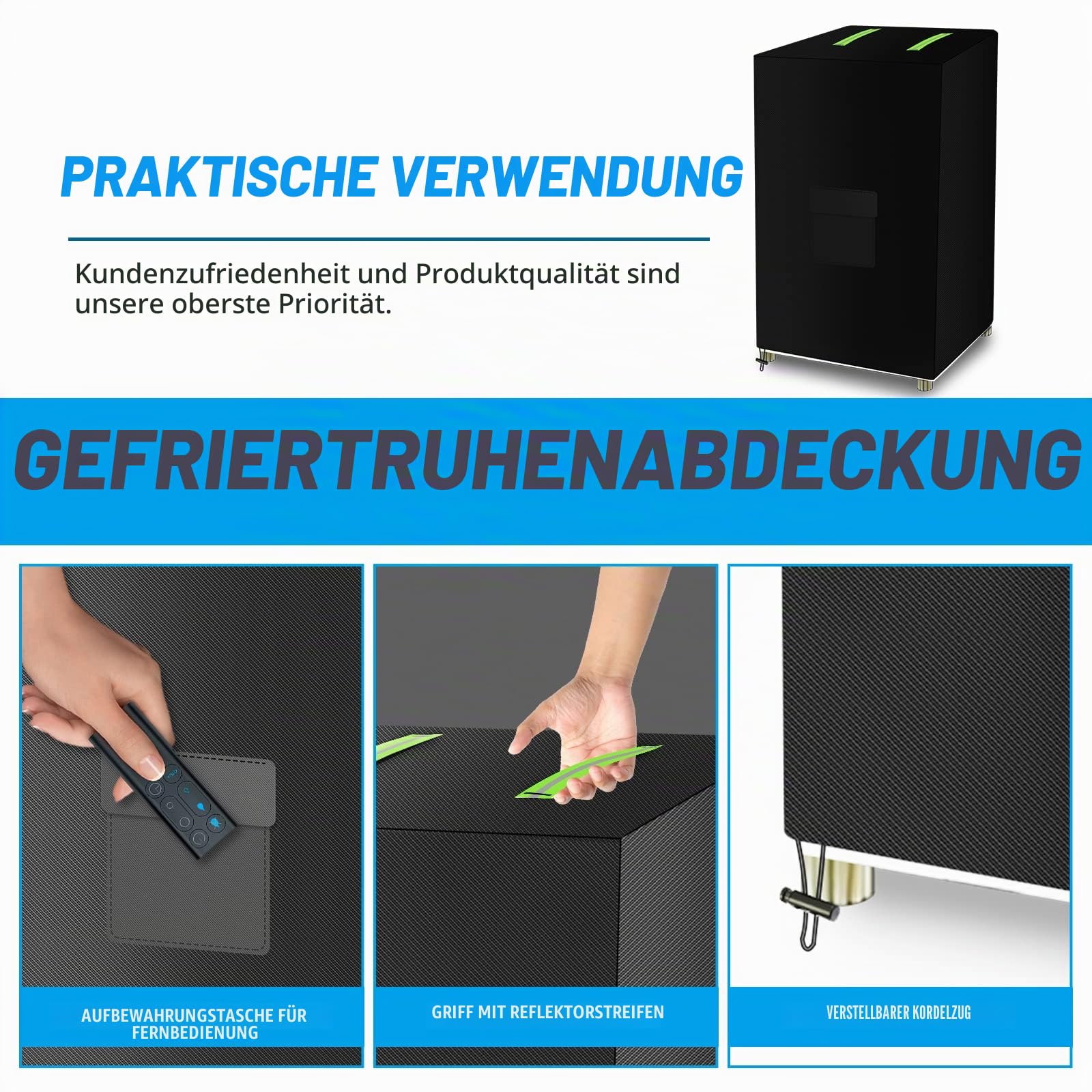 Mini-Gefrierschrank-Abdeckung, für den Außenbereich, Gefrierschrank-Schutz für 100 Kubikmeter, 420D Oxford, wasserdicht, staubdicht, sonnenfest, elektrische Smoker-Abdeckung, 58,4 cm L x 58,4