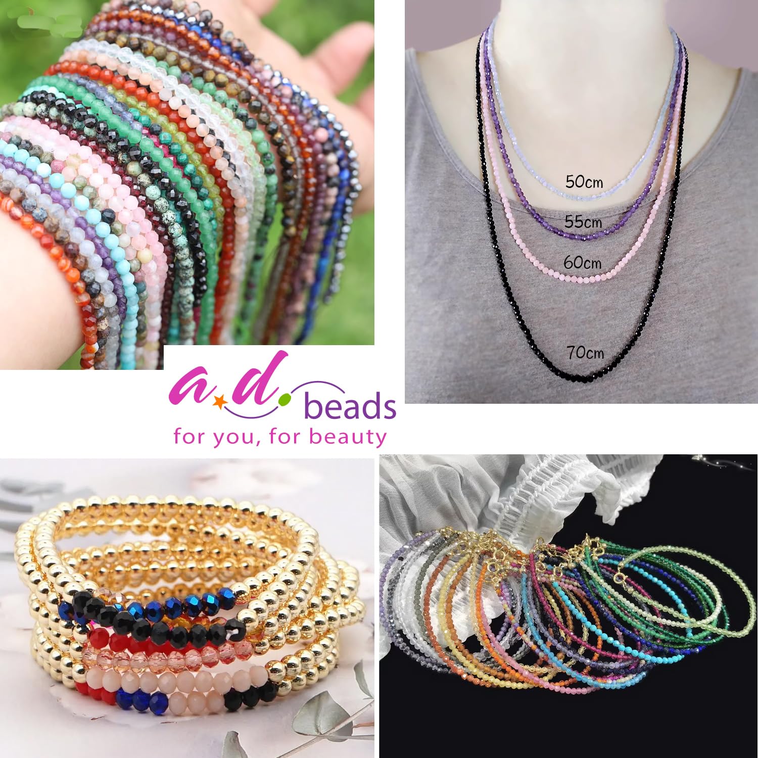 Amazon.co.jp: AD Beads 天然宝石 ダイヤモンドカット マイクロ 