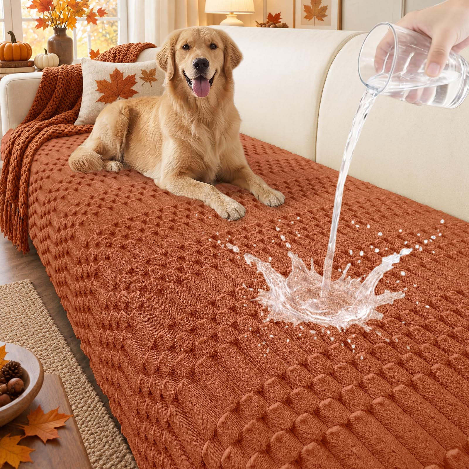 Photo 1 of Smiry Waterproof Sofa Cover Rust