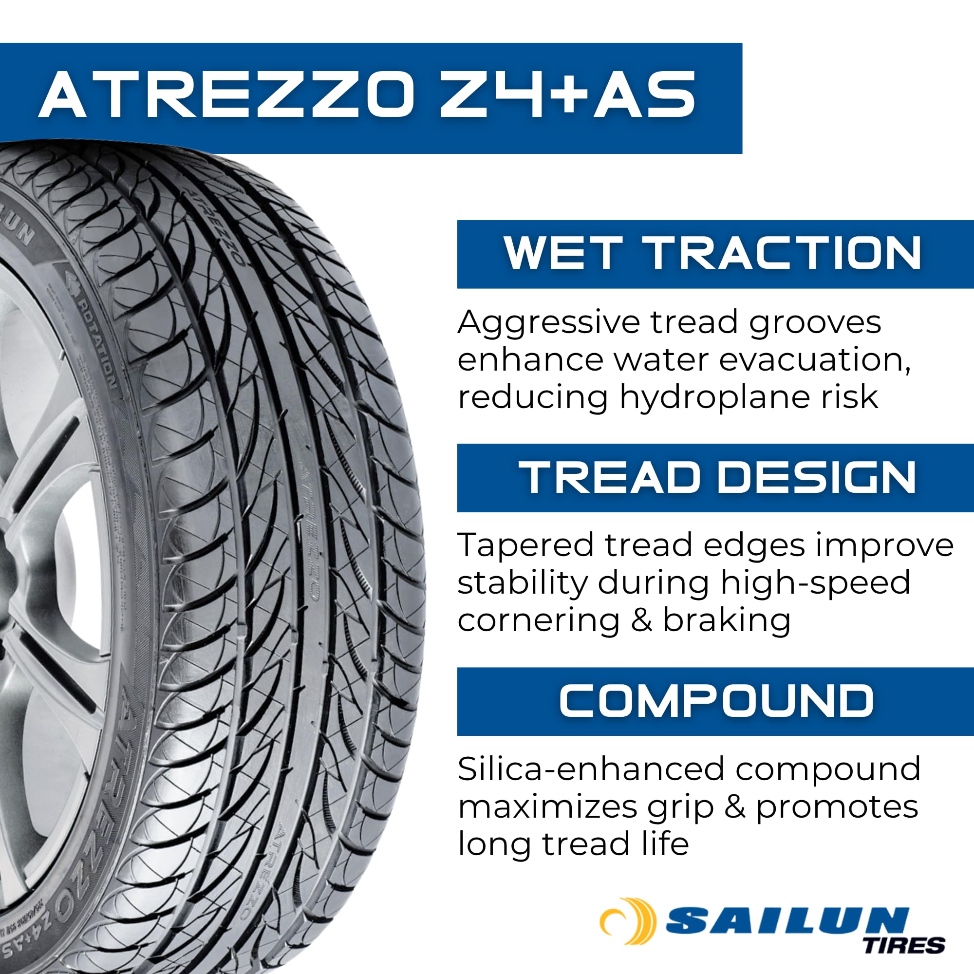 205/40R17XL Sailun Atrezzo Z4+AS 84L | High Performance Passenger