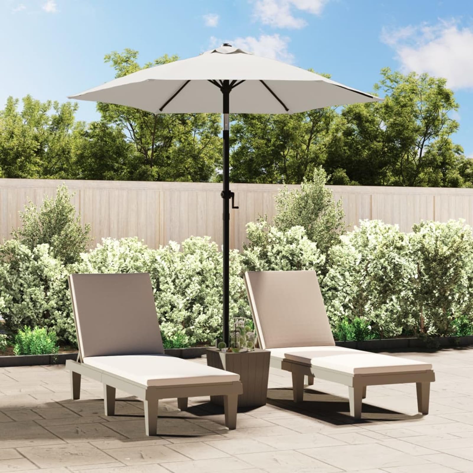 Homgoday Sombrilla de Aluminio Blanco 200x224 cmSombrilla de Jardín, Protección UV Sombrilla Jardín Grande Orientable Jardín Parasol Balcón