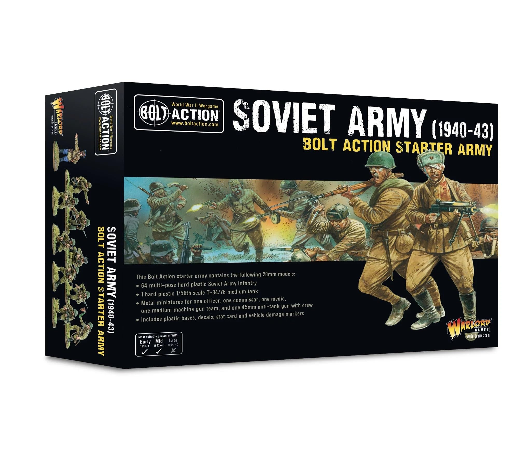 Warlord Games Bolt Action Soviet Army (1940-1943) Starter Army 1:56 WWII Table Top Wargaming Plastic Model Kit 402614003