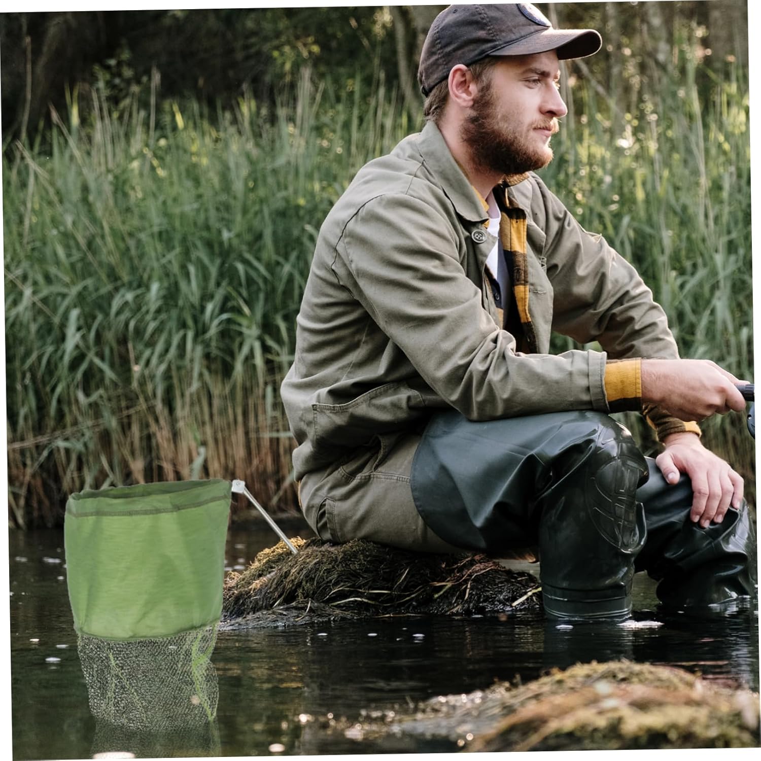 2Pcs Folding Crawfish Trap Net Multi-Function Fish Lobster Trap Sturdy Fishing Accessories for Shrimp and Crab Portable and Collapsible Design for Easy Use