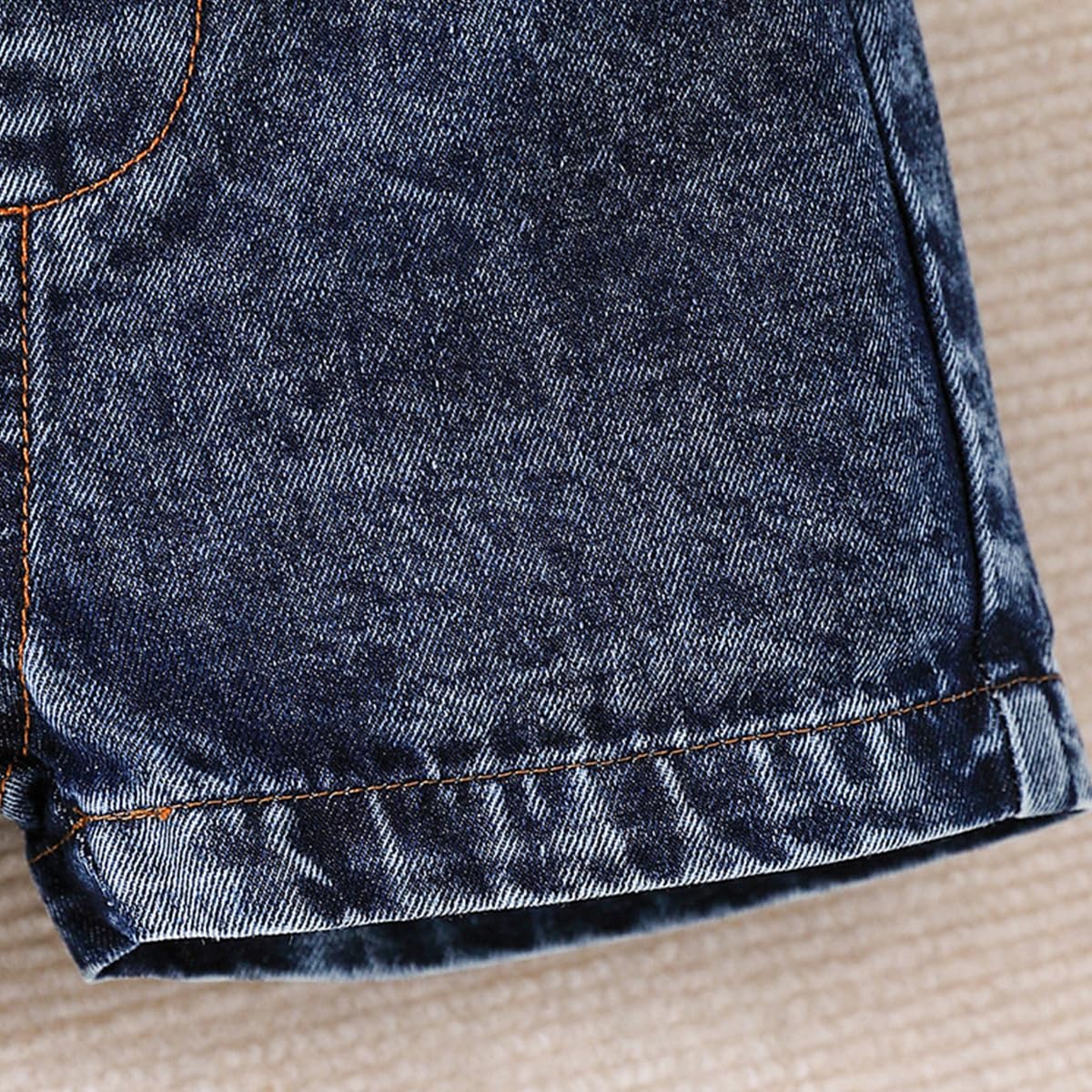 Vêtements Bébé Garçon Mignon Imprimé à Manches Courtes T-shirt Top et Déchiré Denim Shorts Ensemble de Enfant Tenues Printemps-été