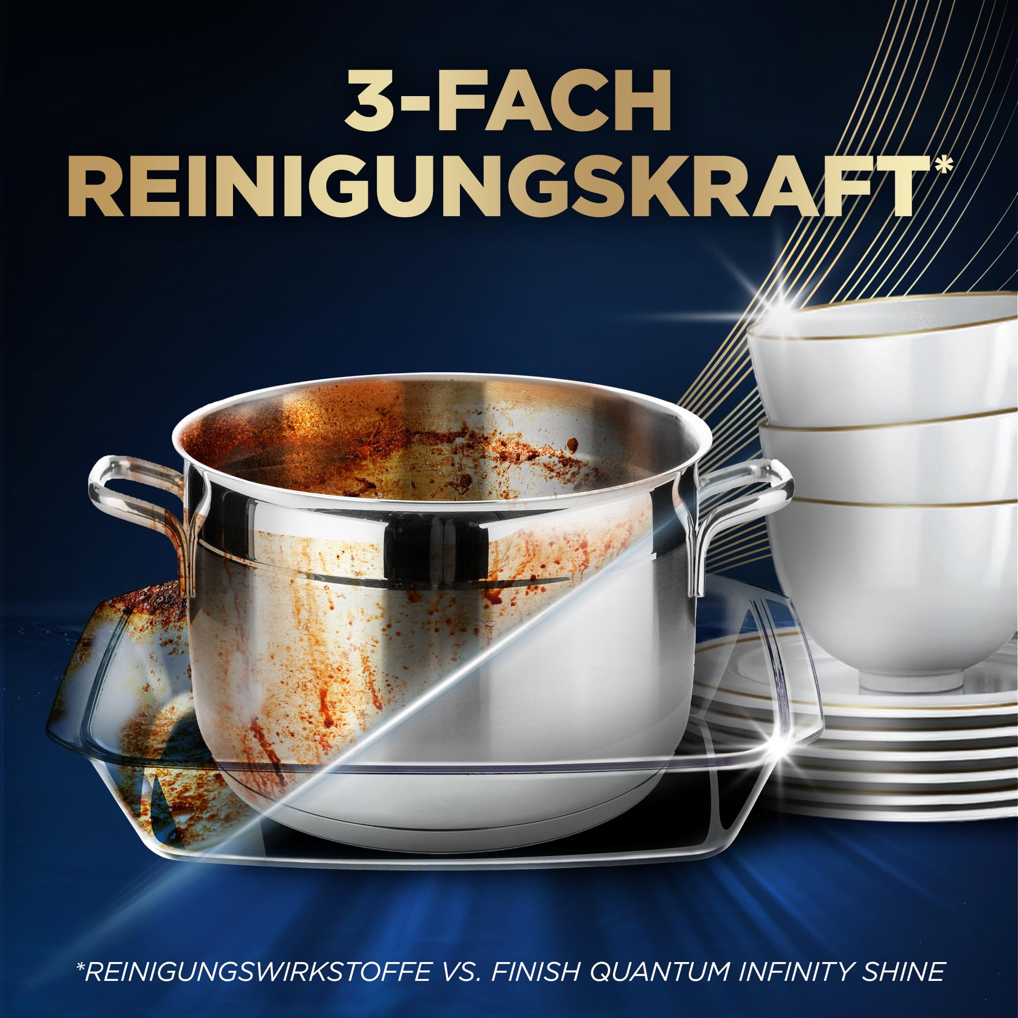 Finish Ultimate Plus Infinity Shine Citrus Spülmaschinentabs, Geschirrspültabs für intensive Reinigung gegen hartnäckige Flecken, starke Fettlösekraft und Glanz mit Schutzschild, 105 Caps