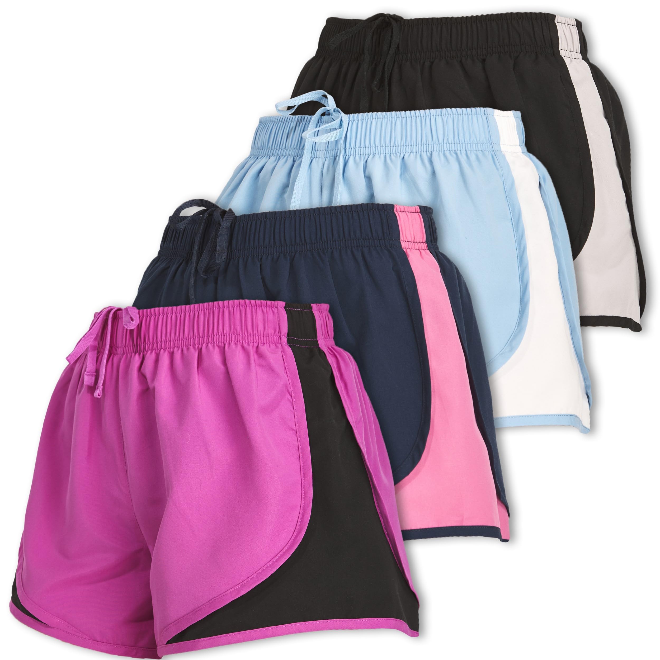 ultra performance women's running shorts 4-pack athletic workout gym shorts for women, with brief liner