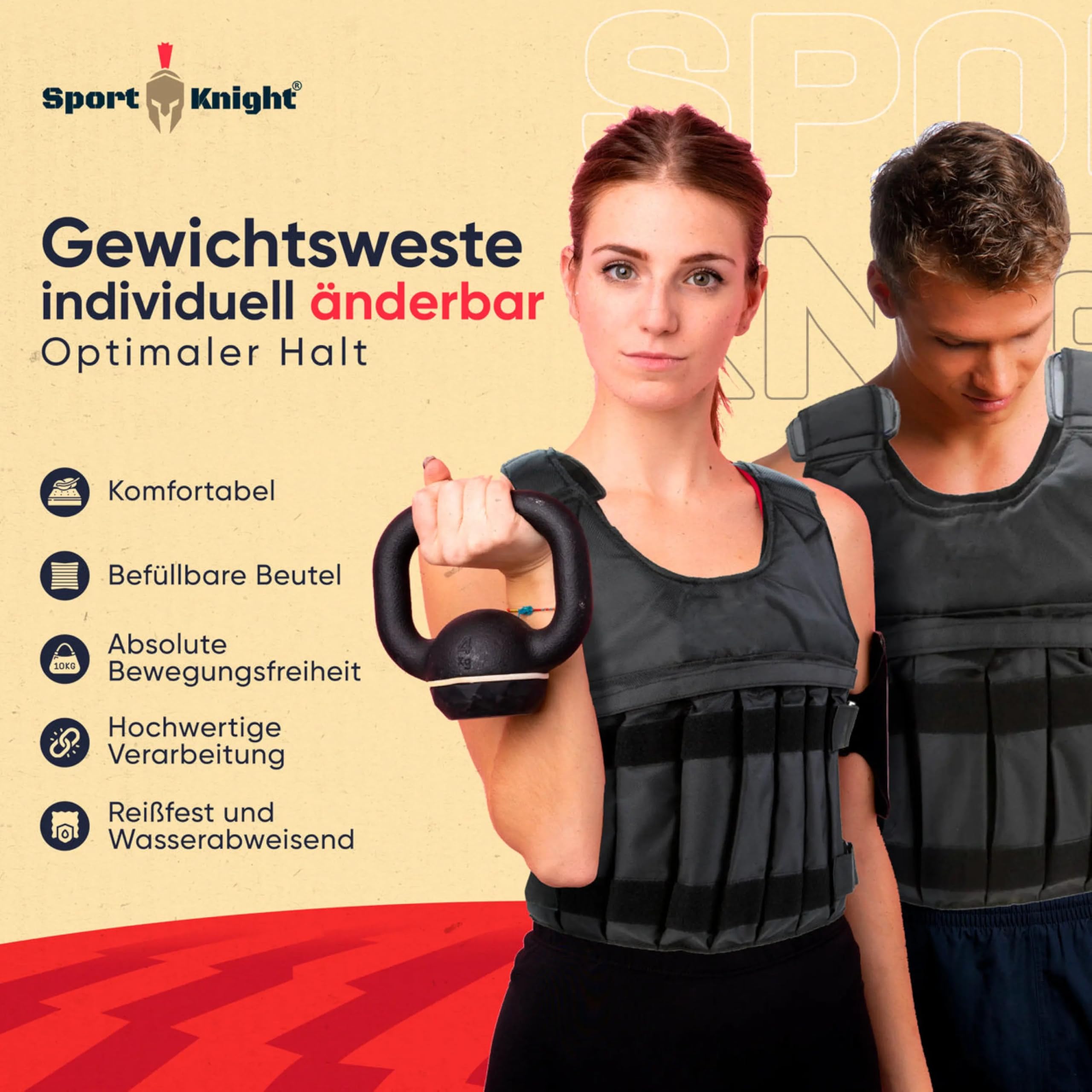 Gewichtsweste 1-50 Kg, Gewichtsbeutel individuell änderbar, hochwertiges Nylon, reißfest und wasserabweisend,