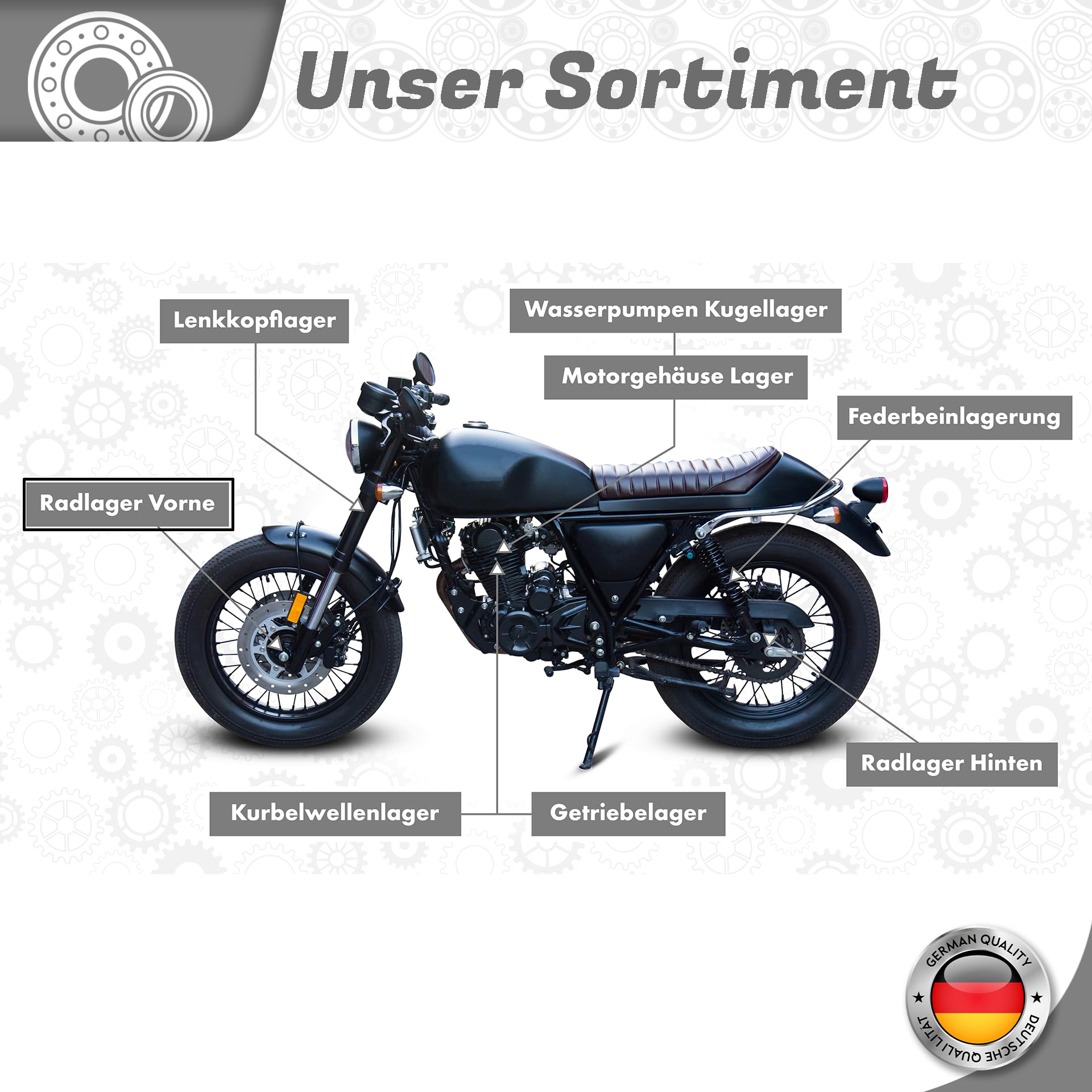 Cuscinetto ruota anteriore compatibile con BMW HP4K 1200K 1300K 1600 S 1000
