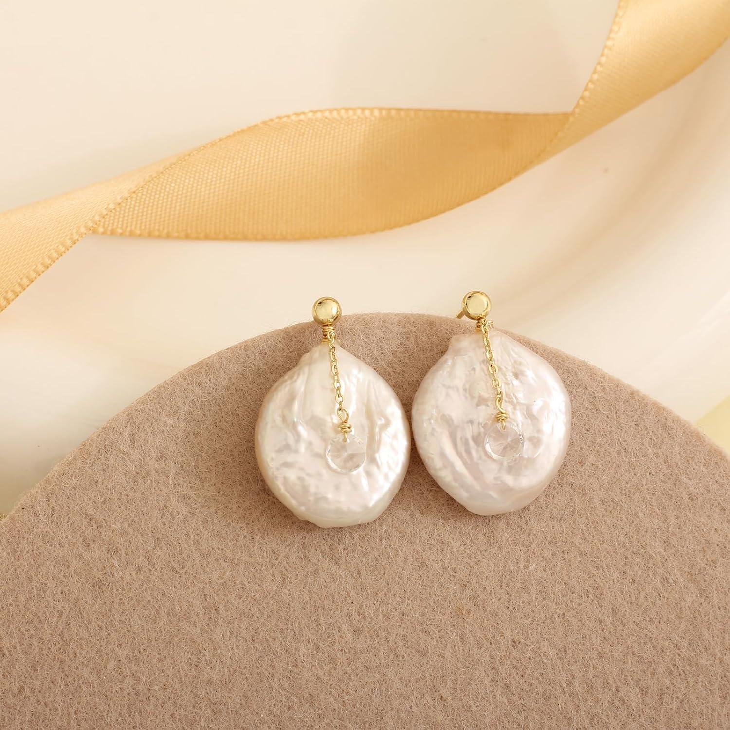 Baroque Freshwater Pearls Earrings For Women Zircon Jewelry Minimalist 14K Gold Filled Dangle Drop Hoop Earrings Jewelry Gift for her - Image 5