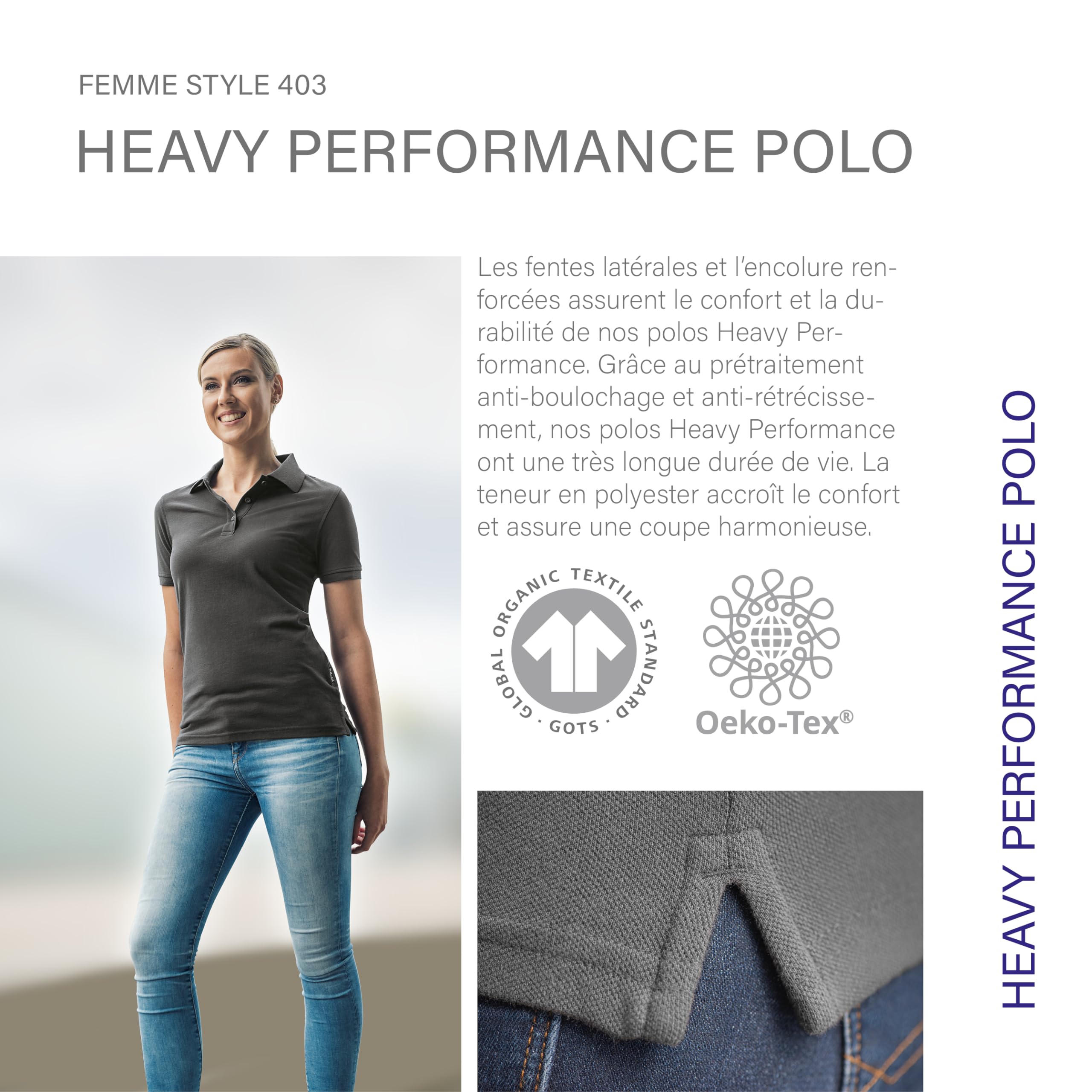HRM Heavy Performance W Polo Shirt Femme