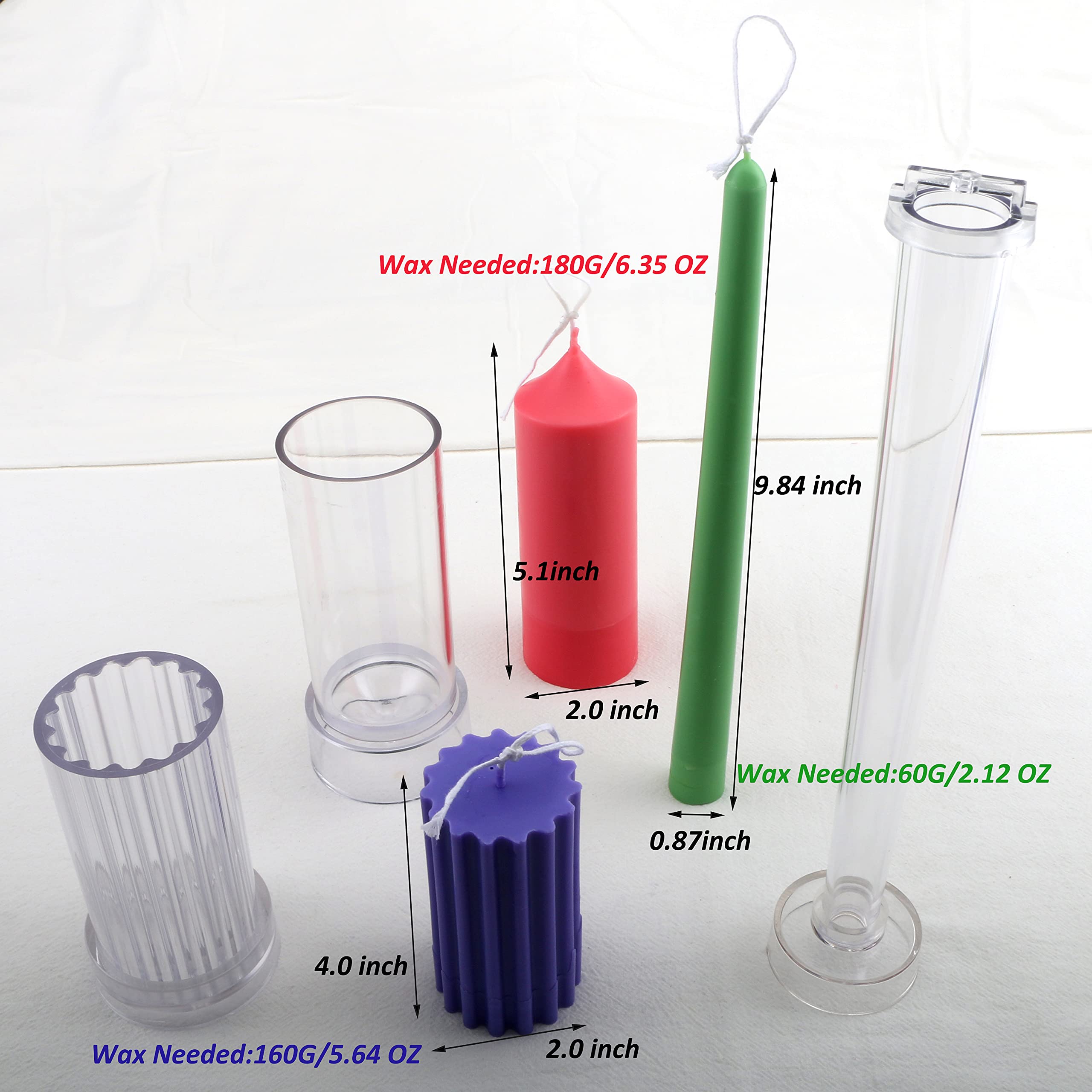 MILIVIXAY 4 stks Kaars Mallen Set-Plastic Kaars Maken Kit-DIY Kaarsen Maken Levert Piramide & Bal Sphere Mold