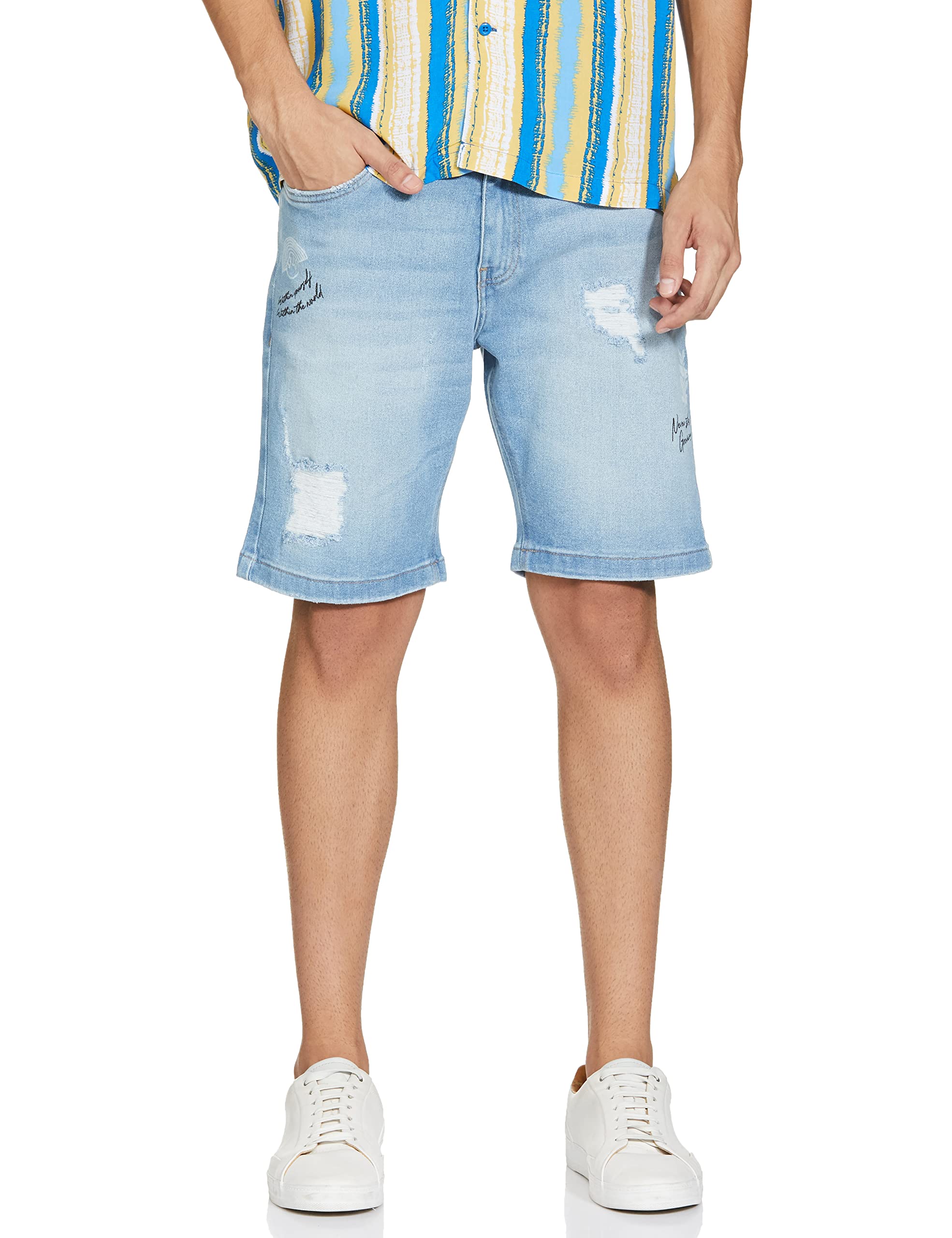 MaxMen Distressed Denim Shorts
