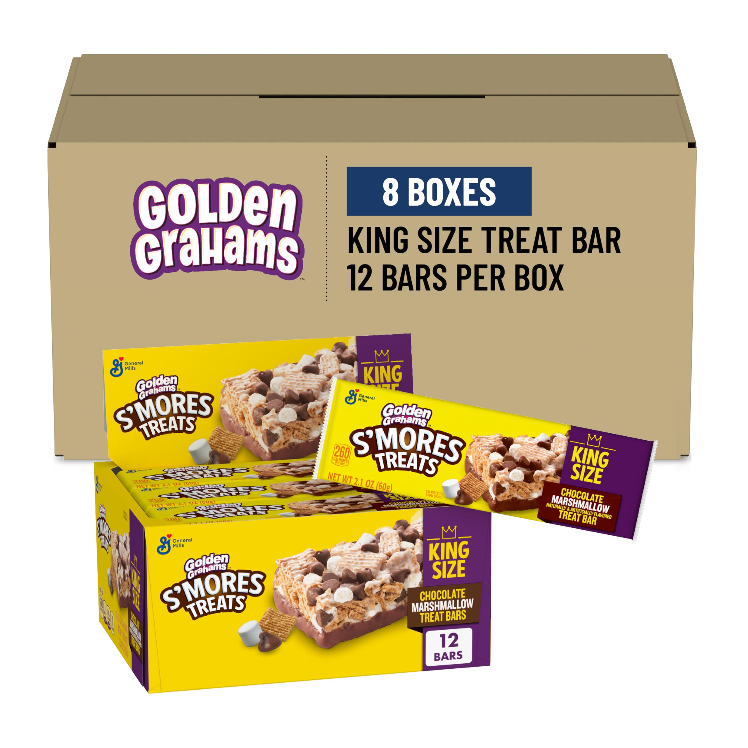 Smores Treat Bars, 2.1 Oz, 12 Count (Pack of 8)