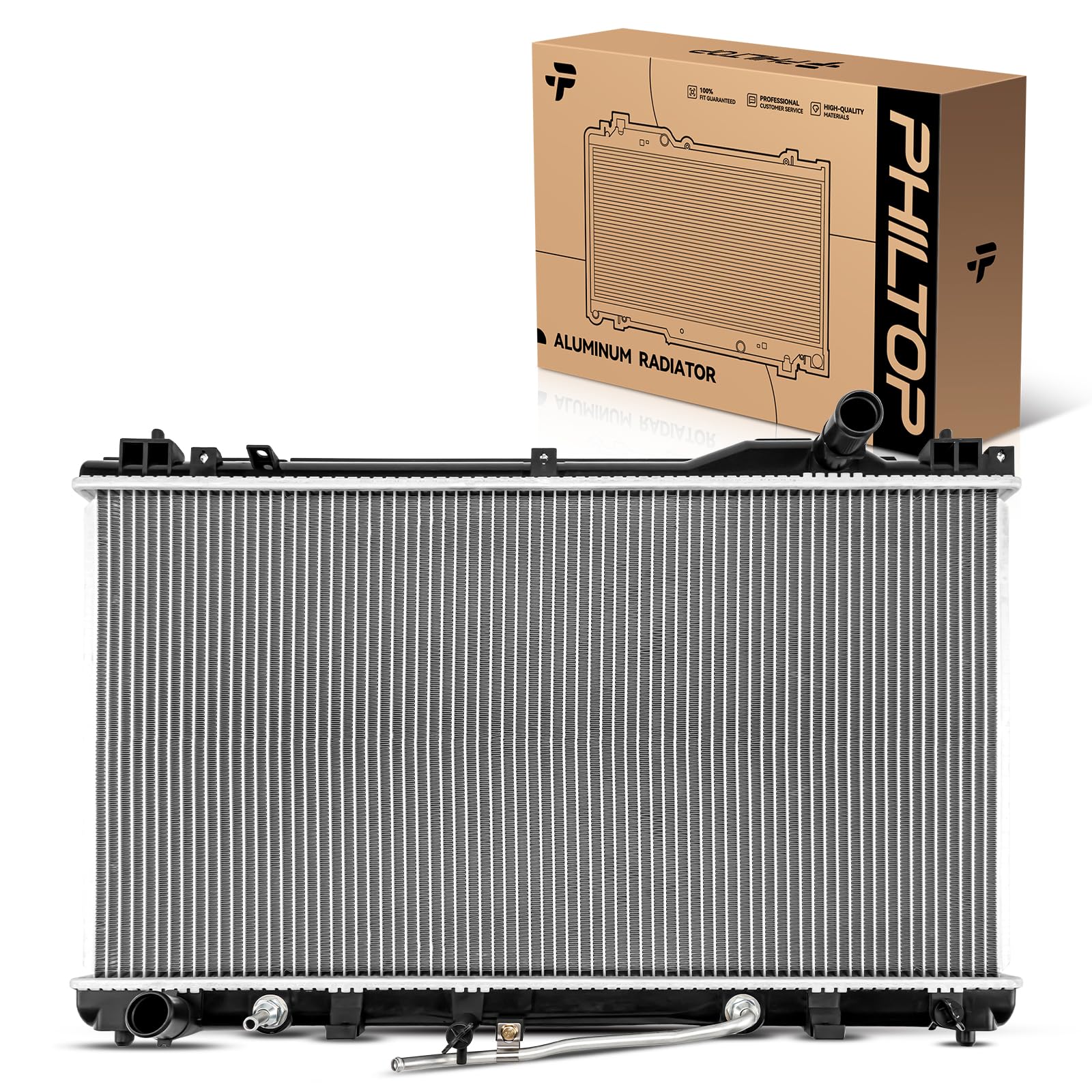 PHILTOP Core Radiator Compatible with 2002-2006 Camry 3.0L, 2004-2006 ES330, 2004-2008 Solara 3.3L, 2002-2003 ES300, 2004-2006 Camry 3.3L Transmission Oil Cooler Included