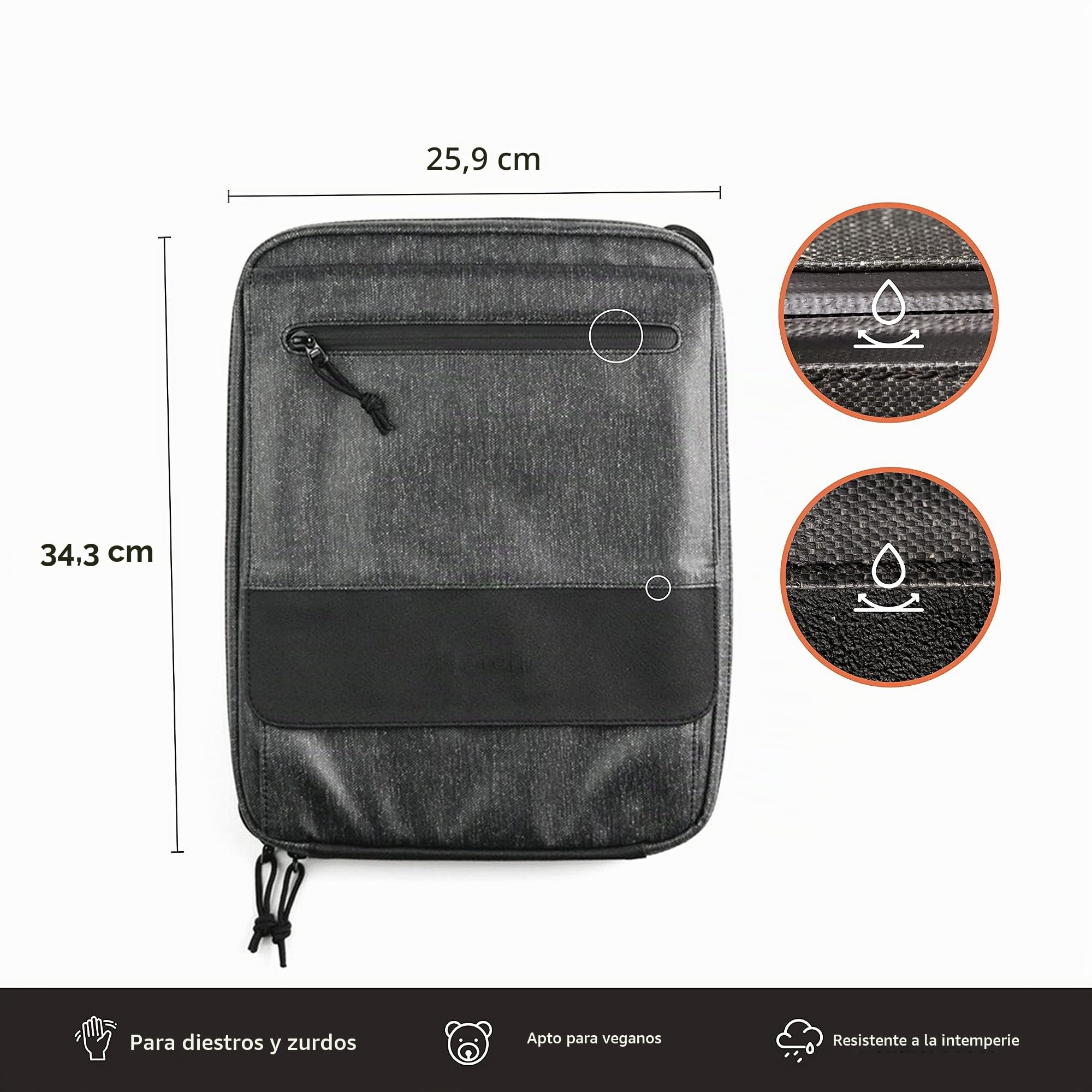ETCHR Slate Mini Satchel – Bolso de Artista Impermeable - Morral Multifuncional para Suministros de Arte con Componentes para Organización de Herramientas y Placa de Montaje en Trípode