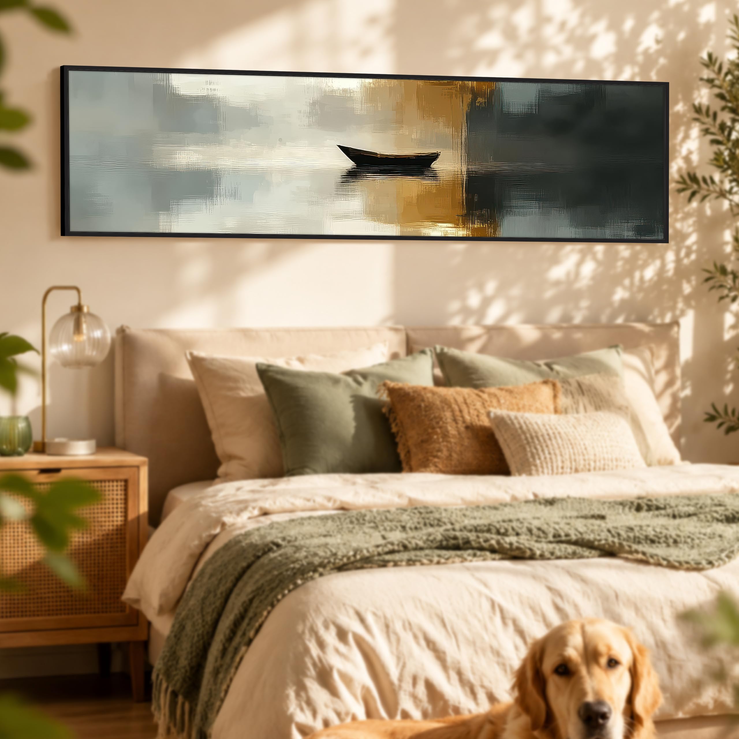 Abstract River Boat Wall Art Painting -2