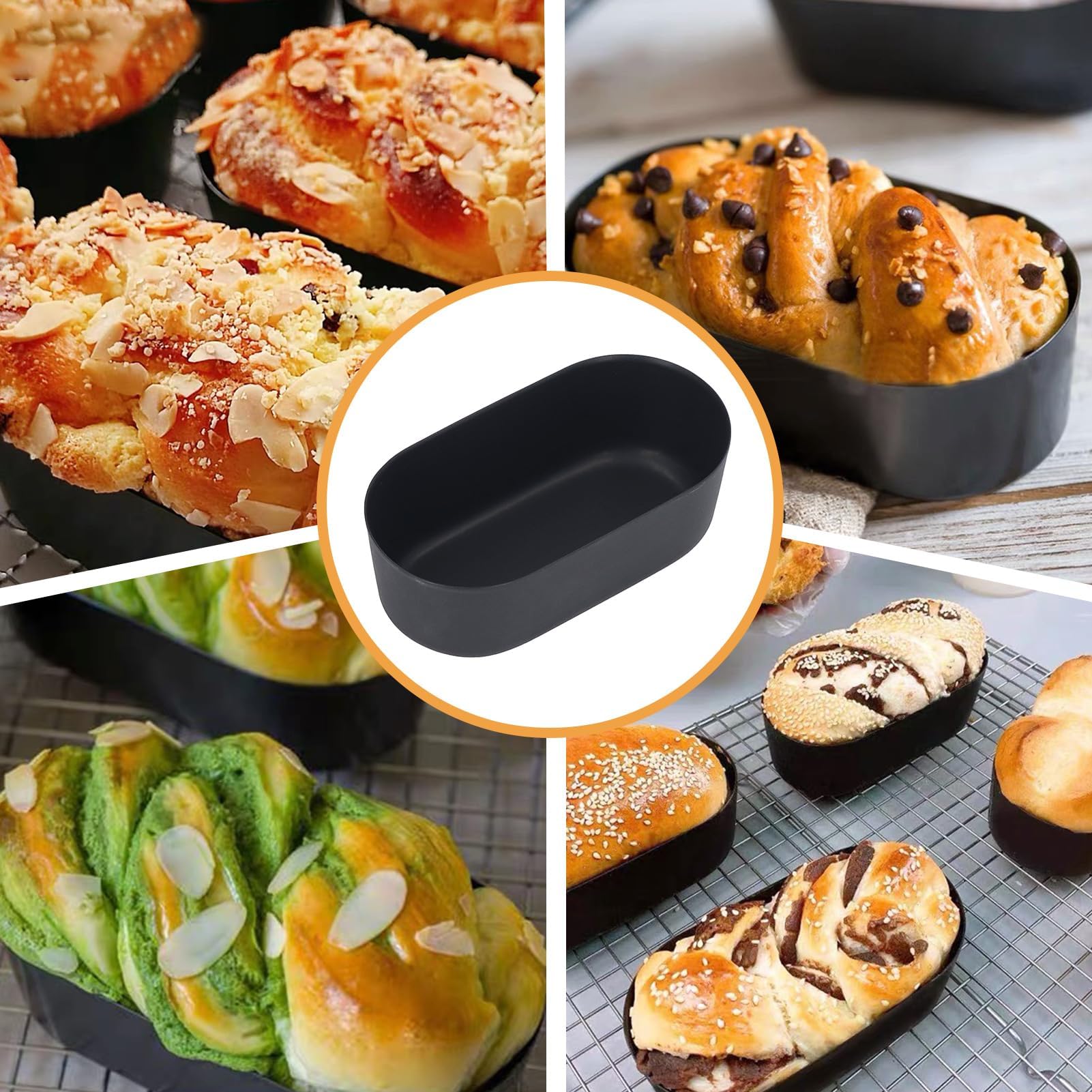 Amazon.com: Beufee 2PCS Oval Toast Loaf Pan, Oval Shape Cheese