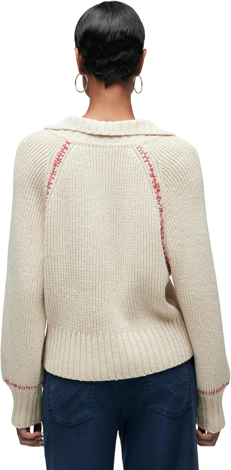 HUDSON Womens Long Sleeve V-Neck Knit Top - Image 3