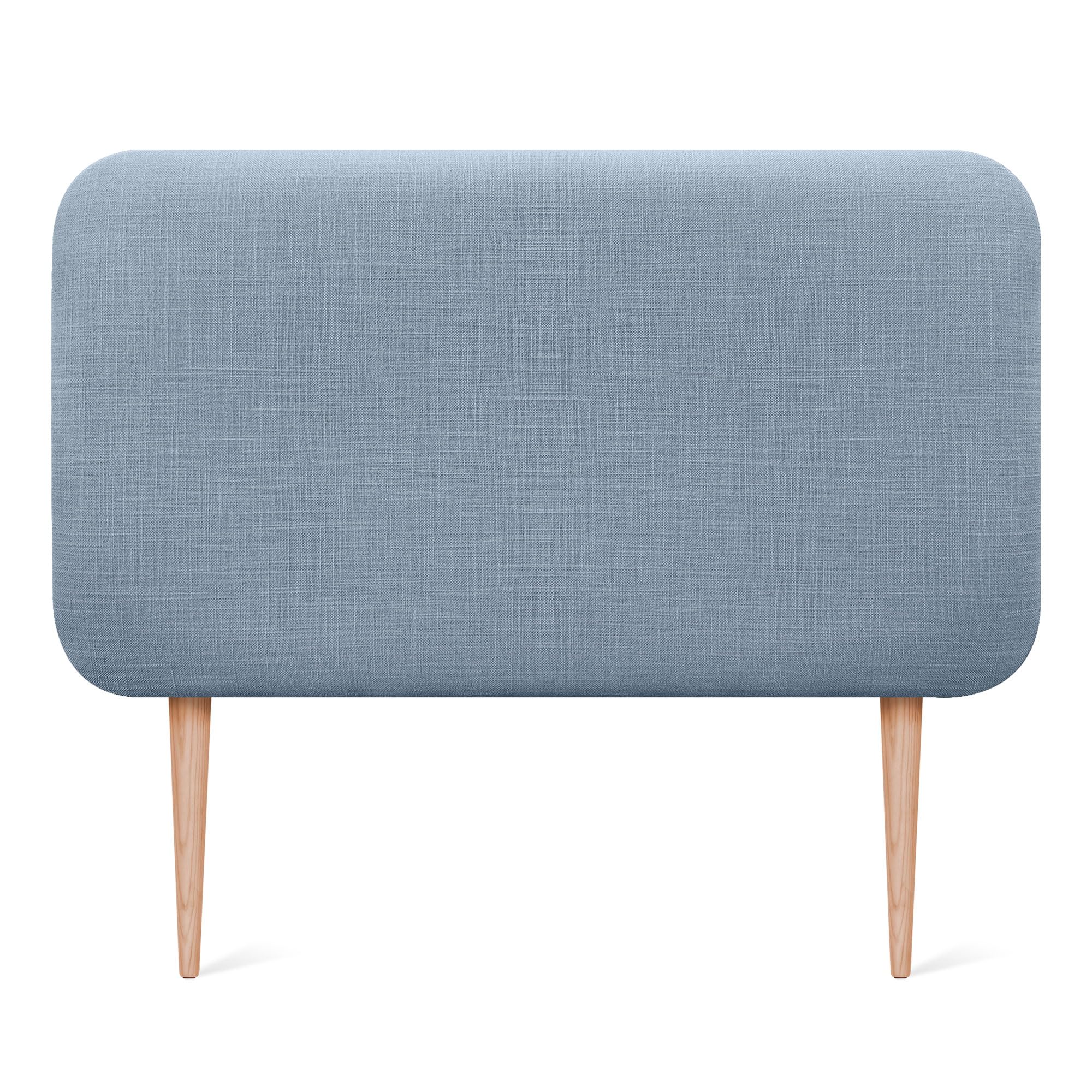 DHOME Testiera Imbottita Liscia Arrotondata in Lino Naturale con Gambe per Parete Acustica Testate Letto Fonoassorbenti Camera da Letto (Blu, 110cm)