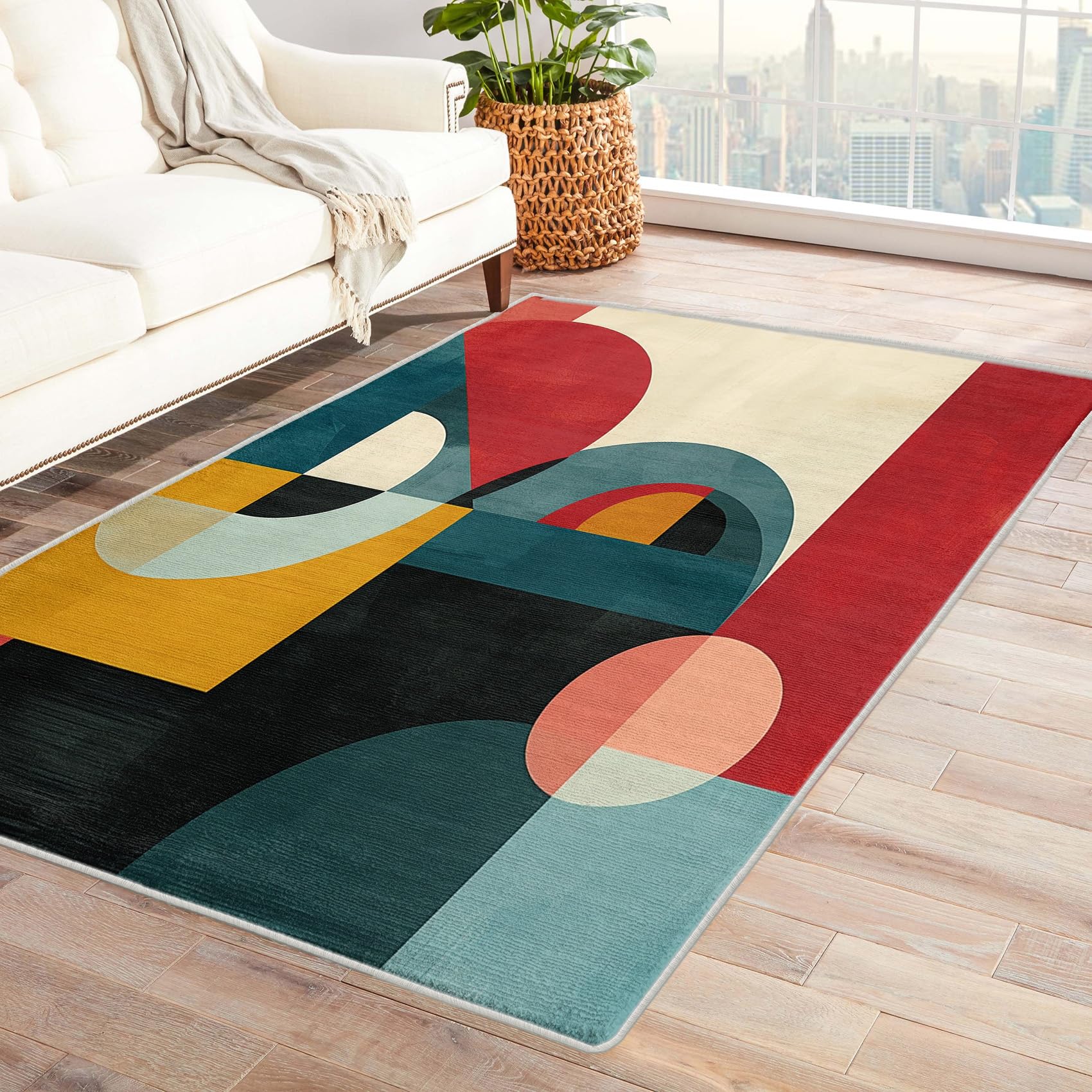 Amazon.com: TANTANICAL Mid Century Modern Rug 2x3, Colorful