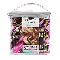 Vista 7 de Conair - Ruleros de espuma para cabello de gran volumen, elevación y rizo, ruleros de espuma, rizadores de pelo en tamaño grande, rosa, paquete de 9