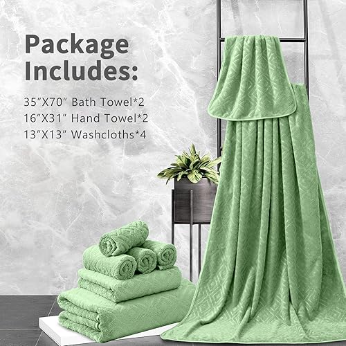 Vista 130 de Juego de toallas de microfibra de 8 piezas, 2 toallas de baño, 2 toallas de mano, 4 toallas pequeñas, toalla de baño extra grande para baño, hotel
