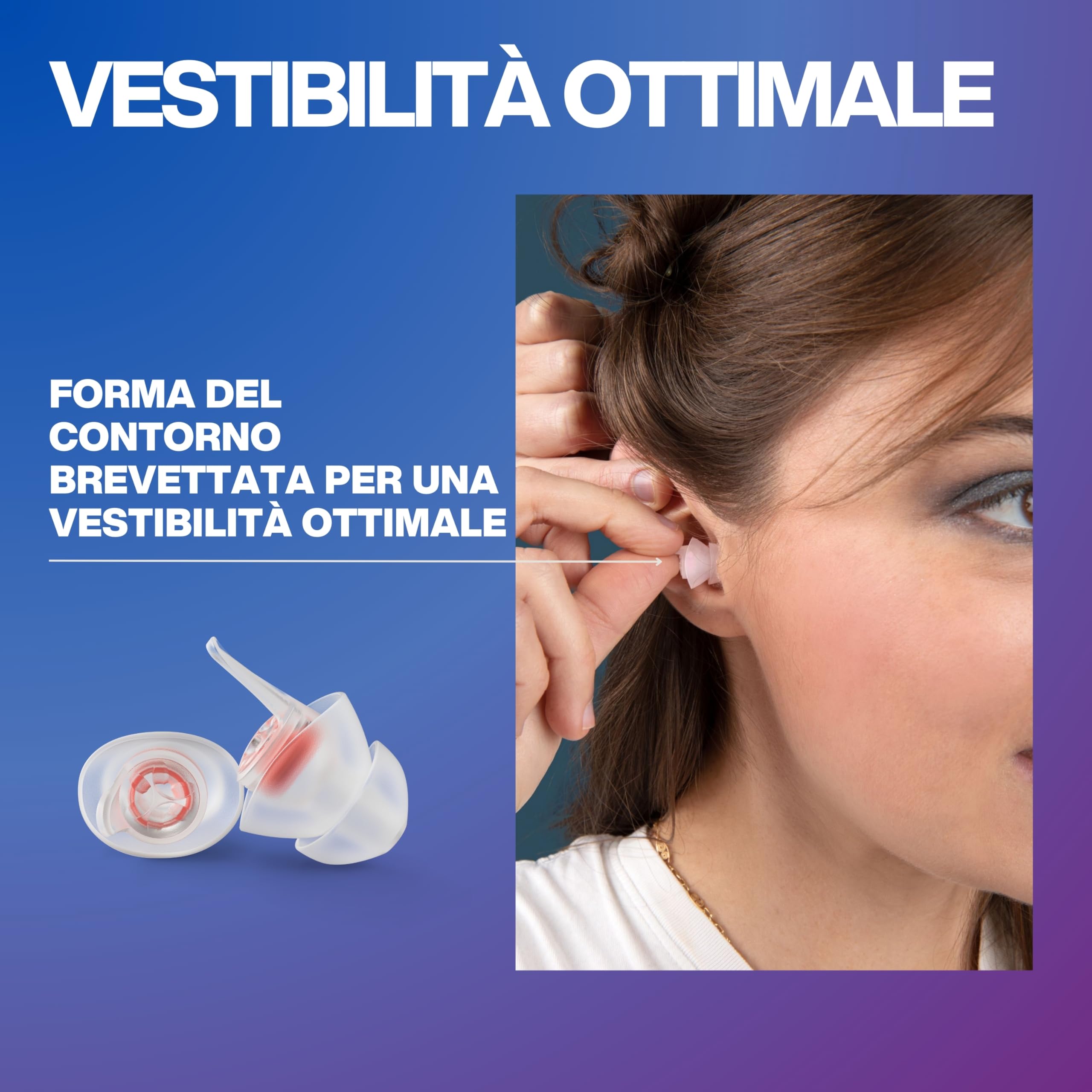 EarPeace PRO Tappi Orecchie Antirumore Musicisti Alta Fedeltà 20 dB