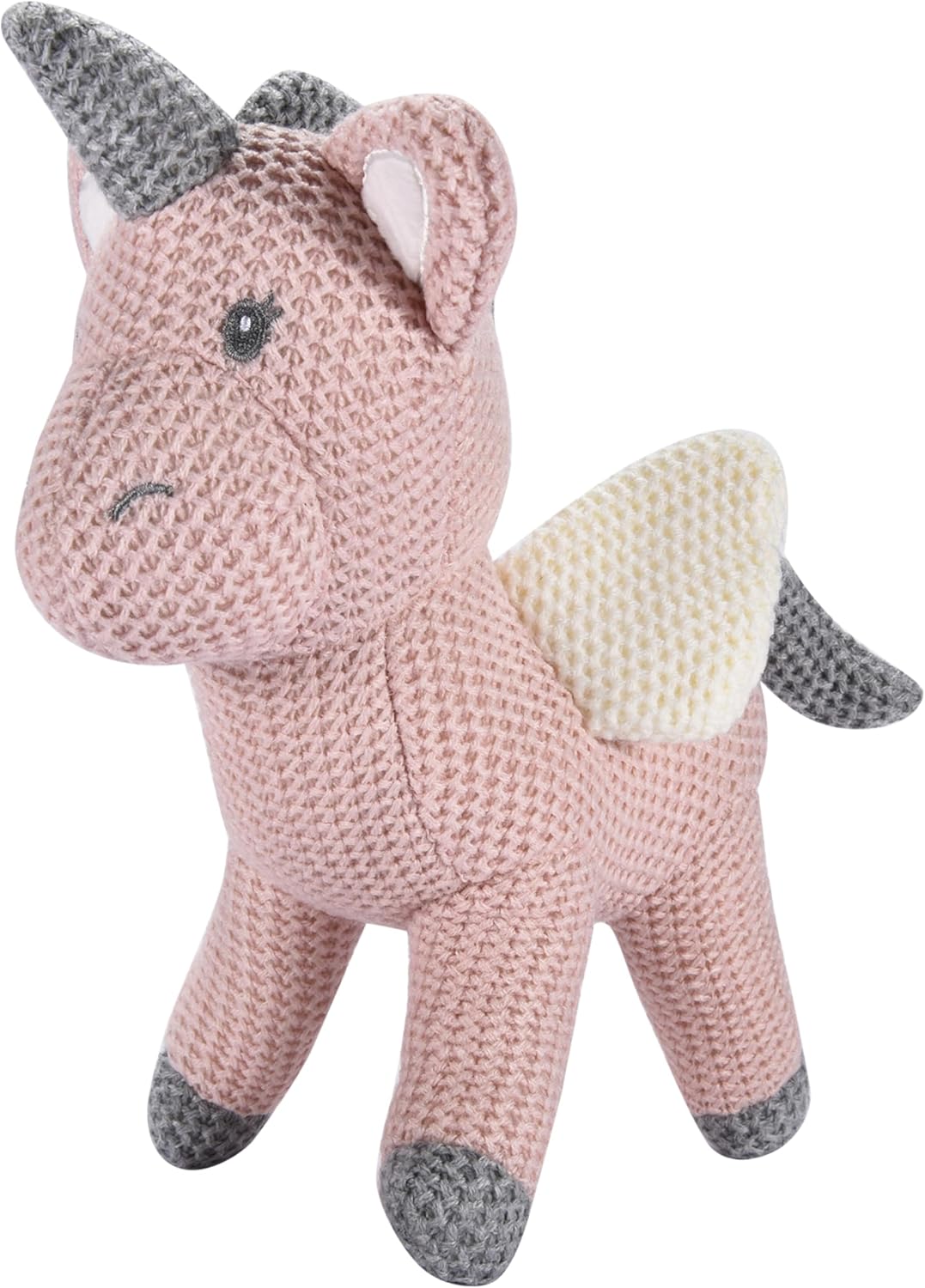 CHILDLIKE BEHAVIOR Knitted Unicorn Stuffed Pink Softest
