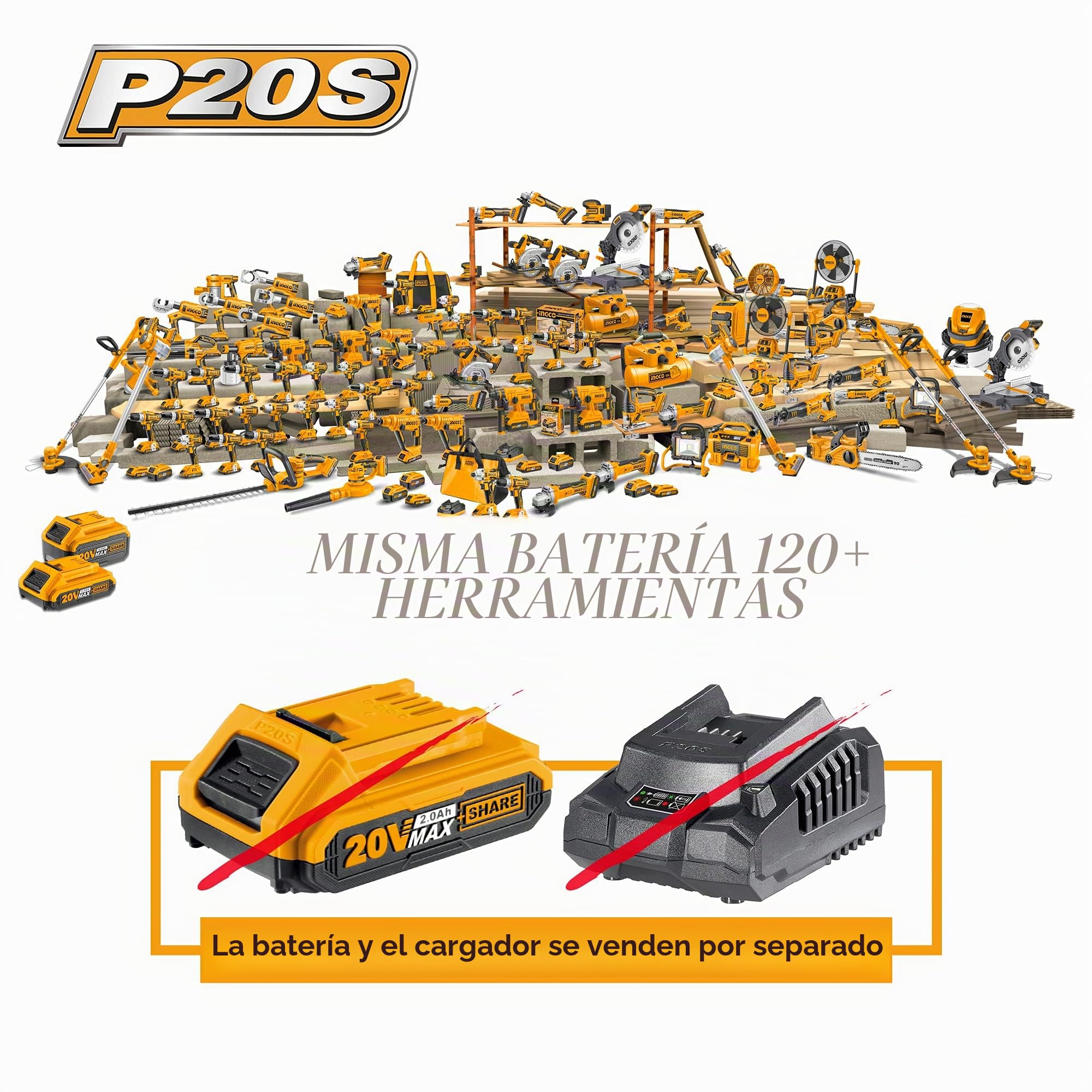 INGCO CSLI1651 - Sierra inalámbrica eléctrica de iones de litio, 20 V, 4600 RPM (solo cuerpo), 165 mm de diámetro de hoja, 55 mm de profundidad de corte con 1 hoja