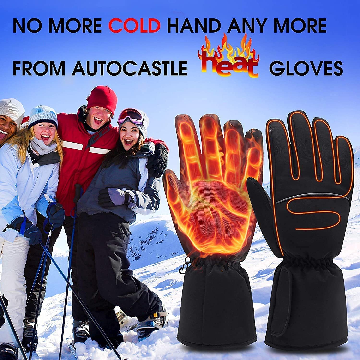 SBTXHJWCGLD Guantes térmicos eléctricos Guantes térmicos a batería, Pantalla táctil Impermeable con Aislamiento térmico para Deportes de Invierno al Aire Libre Escalada Senderismo Calentador d
