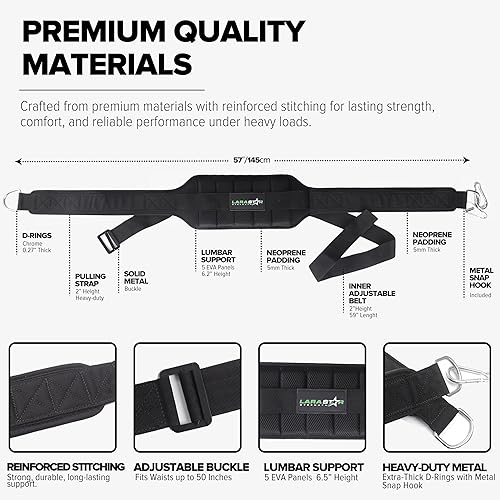 Miniatura 3 de Cinturón para cinturón para sentadillas, cinturón de inmersión con peso, resistente con soporte estructurado de espalda y compatible con máquina de