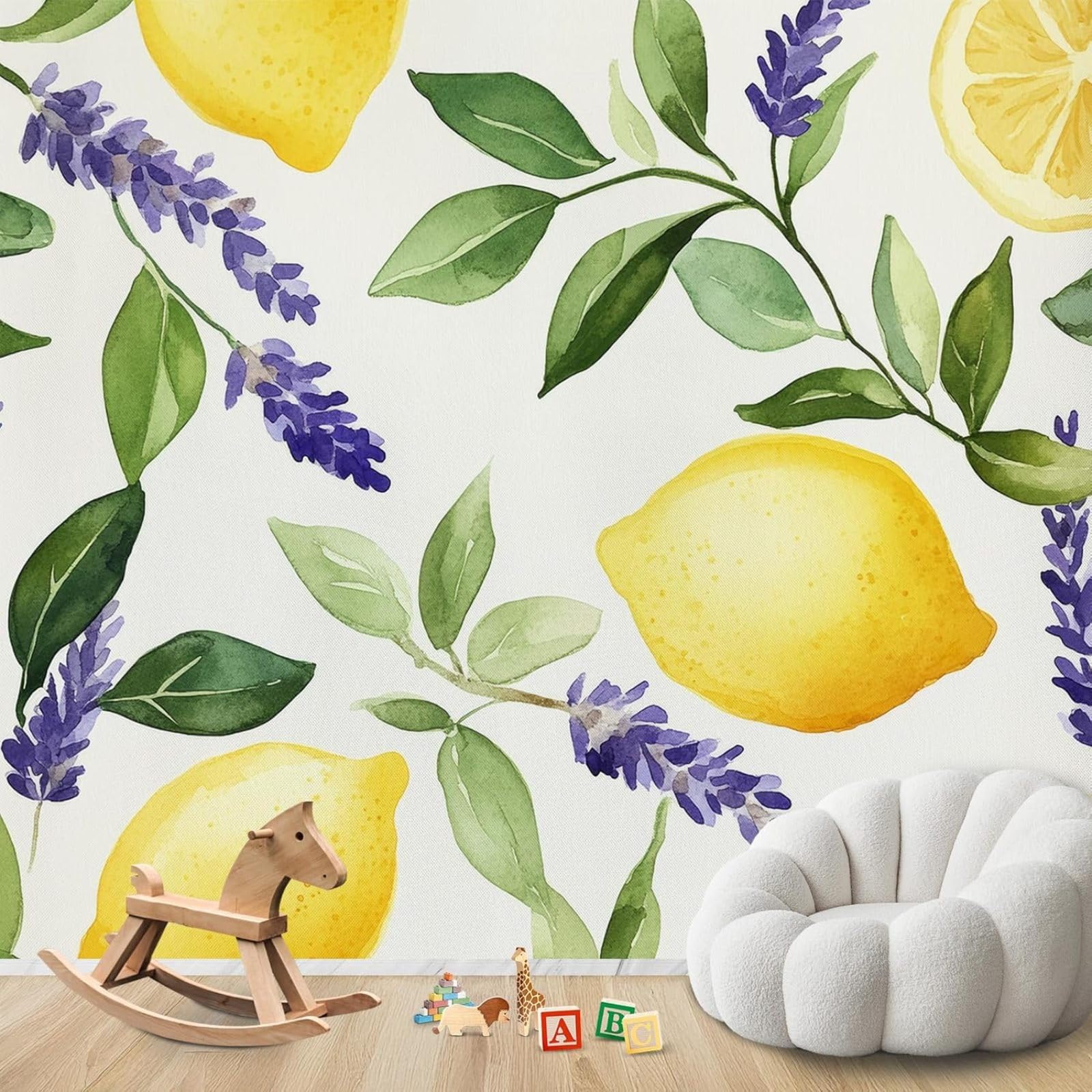 kfjhgbdshhj Photo Wallpaper Lemon Citrus Fruits Non-Woven Modern Living Room Bedroom Children's Room Wall Decoration Motif Wallpaper,250cmx175cm Stickers - Frameless Painting - Poster