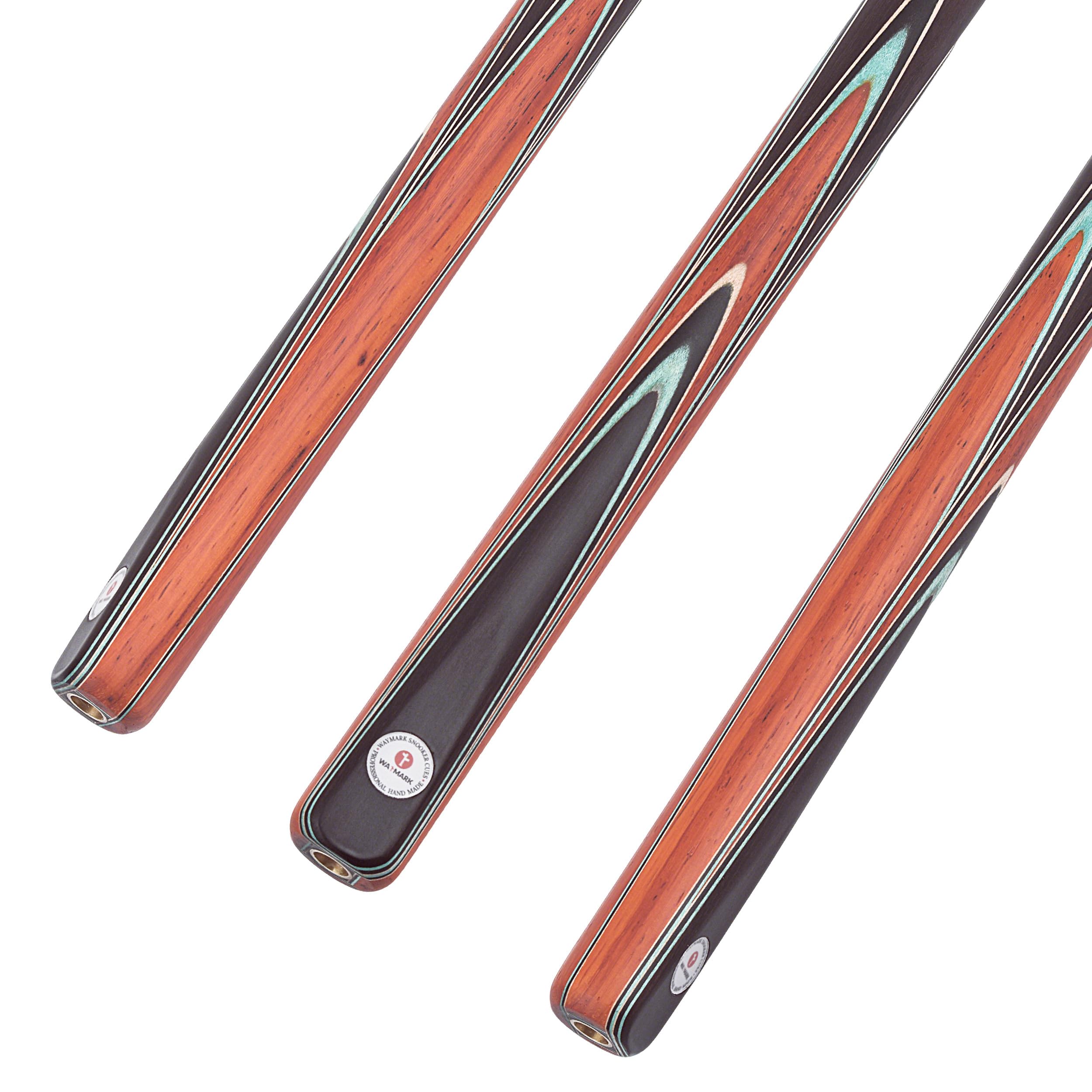 WAYMARK Snooker-Queue-Set, Rengas, Walnussholz, handgefertigt, 144,8 cm, 524,5 g, 3/4-Gelenk, 9,5 mm Snooker-Queue-Spitze mit Pool-Queue-Zubehör, 3/4 Snooker-Queue-Hülle, Snooker-Queue-Verlängerung