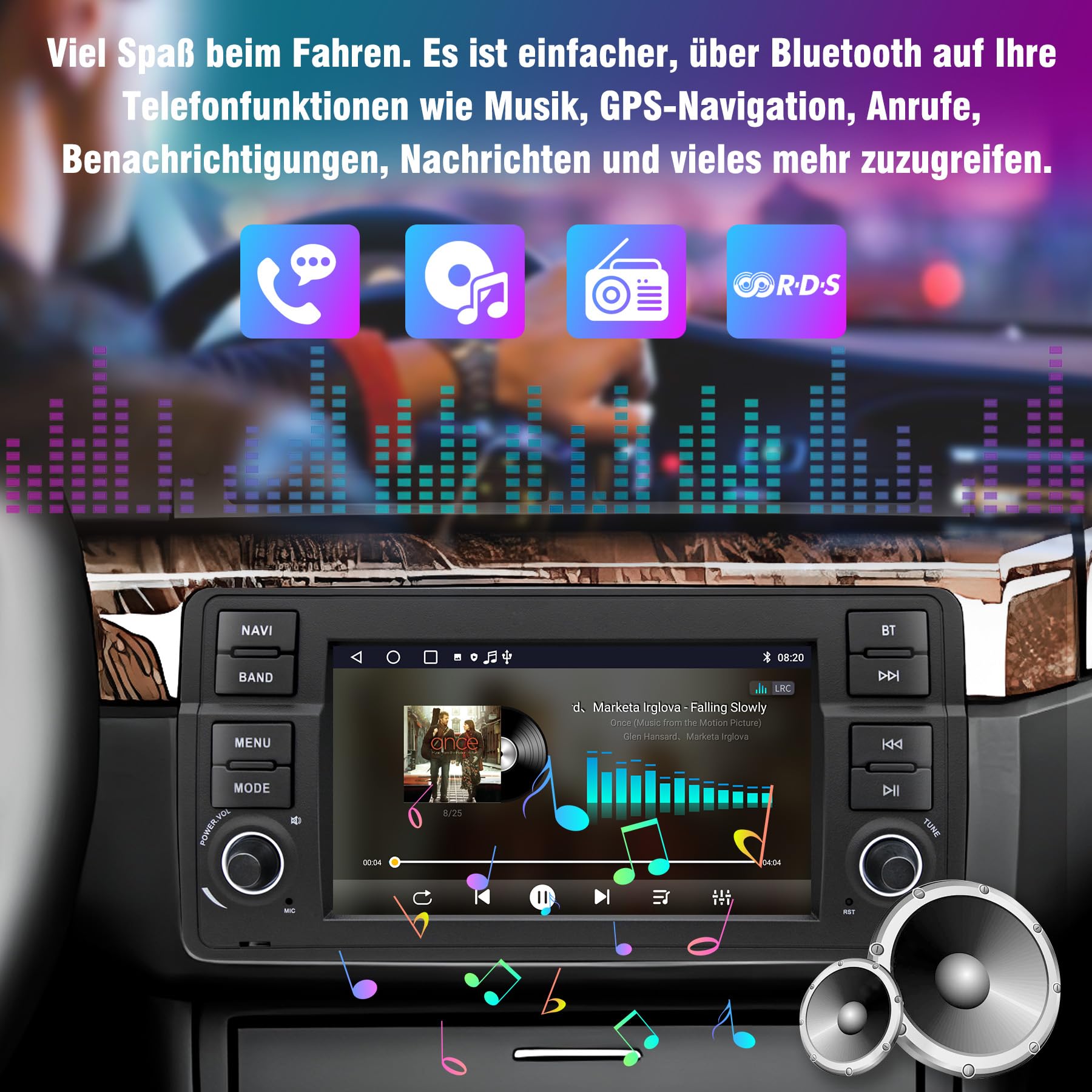 Autoradio für BMW E46 1999 2000 2001 2002 2003 2004, Android 12 2G+32G Radio mit GPS Navigation CarPlay Android Auto Bluetooth WLAN USB Lenkradsteuerung, 7 Zoll Touchscreen