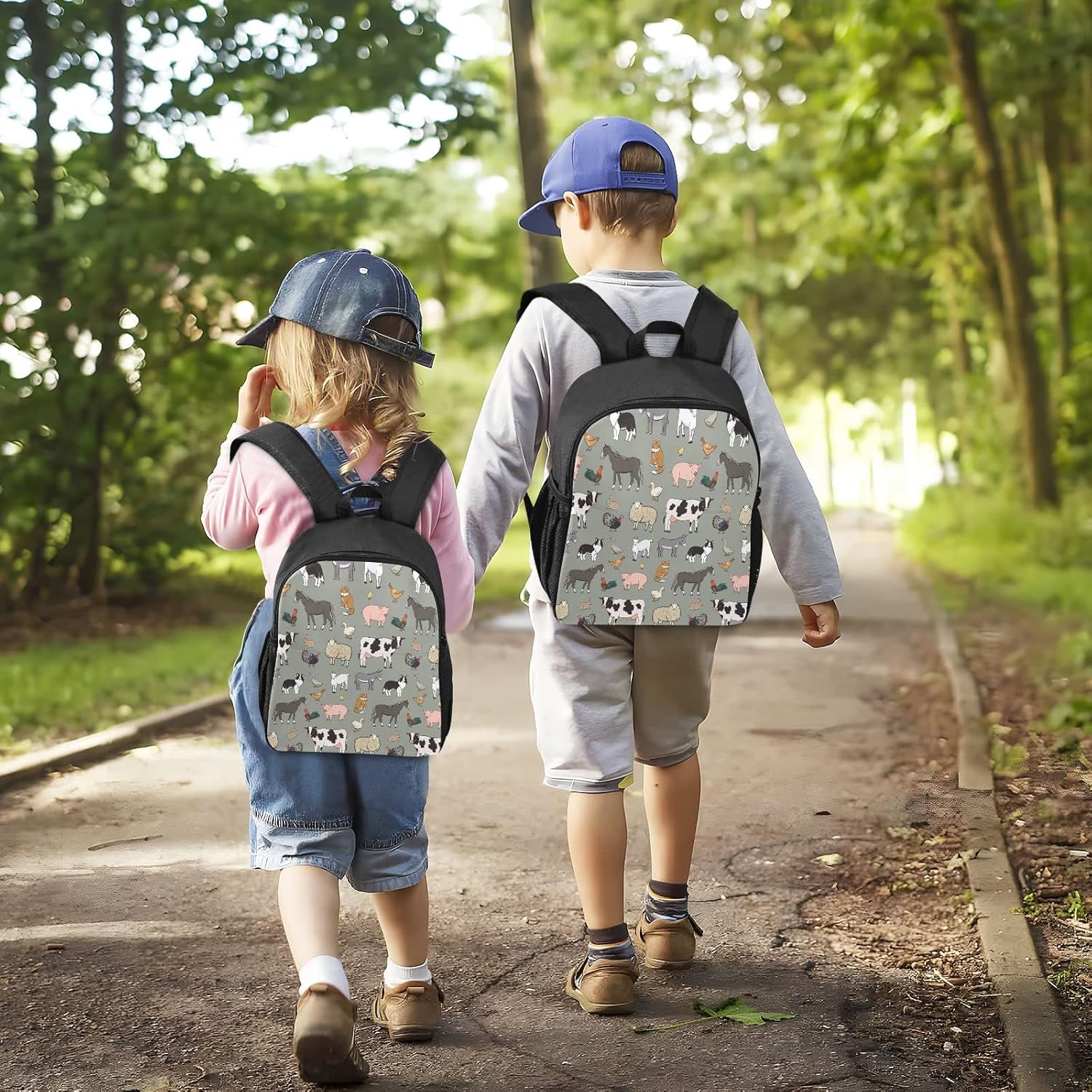 Blueangle Farm Animals Pattern Print Waterproof Backpack - Lightweight Backpack Boys Girl 3-6 Year School Bag - Image 7