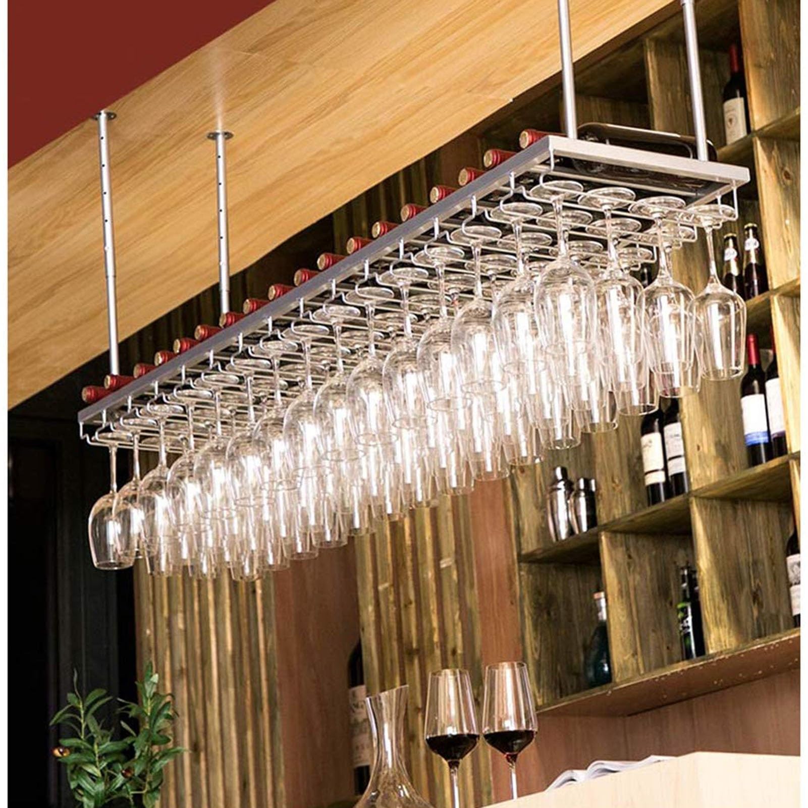 Porte-vin à l'envers mural et rack de casier à vin pour optimiser votre cuisine
