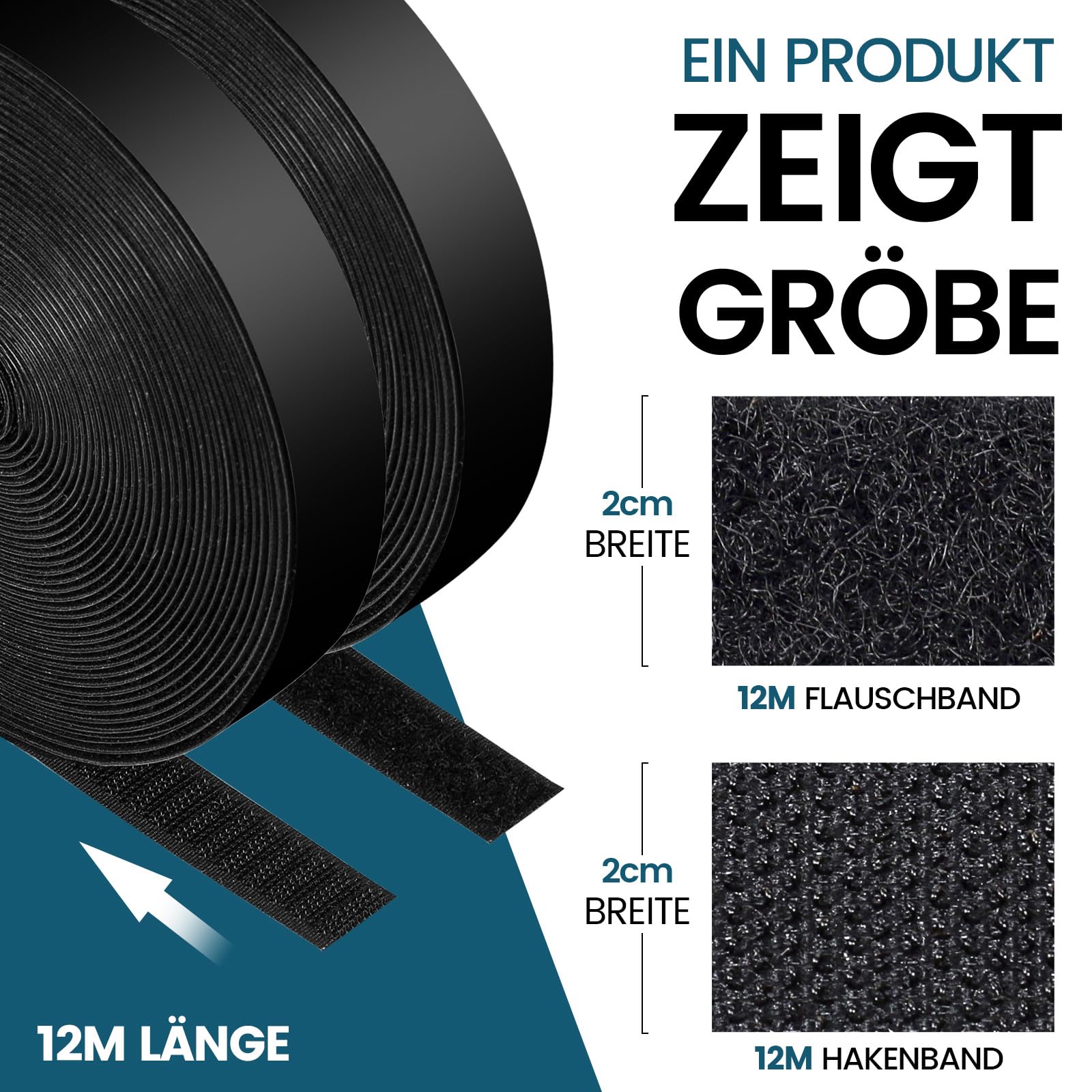 Bande Auto-Agrippante Double Face 12M - Adhésif Fort Pour Tapis, Déco Et Bricolage - 20mm