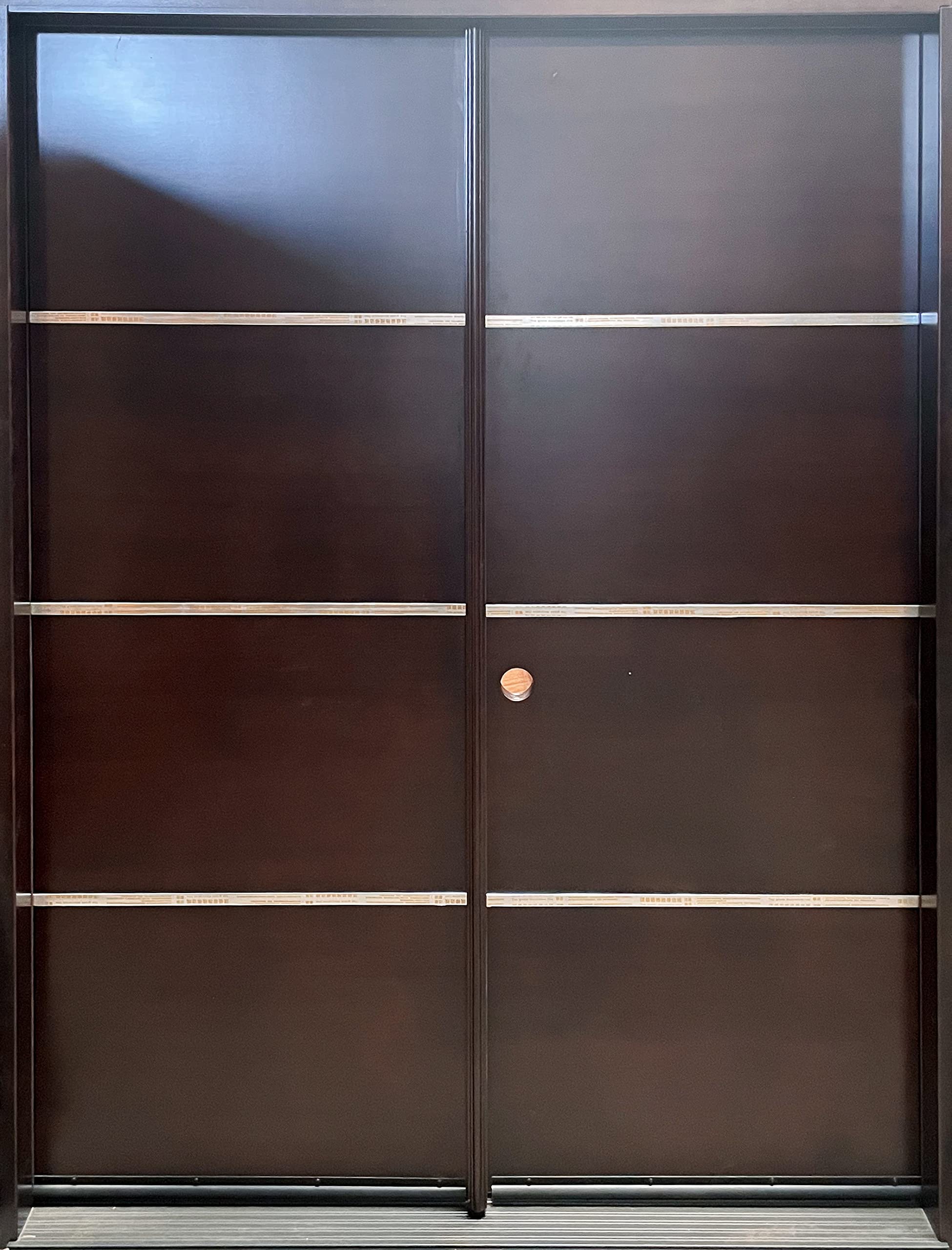 Exterior Modern Wood Door with Metal Inserts Pre-Finished Double Entry Door MA- Righthand Swing 30x80