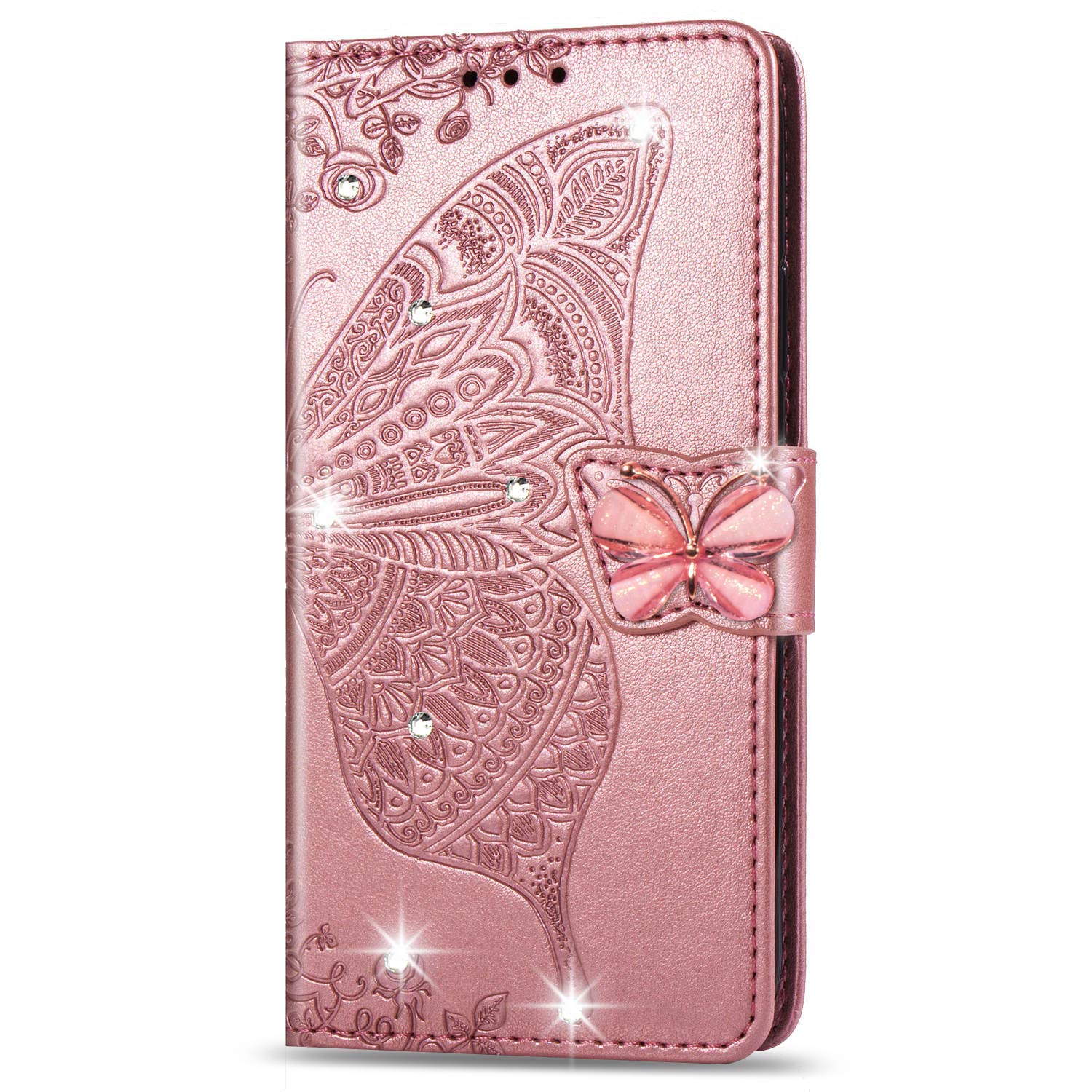 ZYZXHZD Xiaomi Mi Redmi Note 8 3D Butterfly Flower Wallet Case