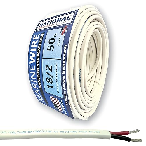 Miniatura 10 de NATIONAL Wire&Cable Cable marino 16/2 – 25 pies – Fabricado en Estados Unidos – Alambre dúplex de cobre estañado – calibre 16 2 conductores