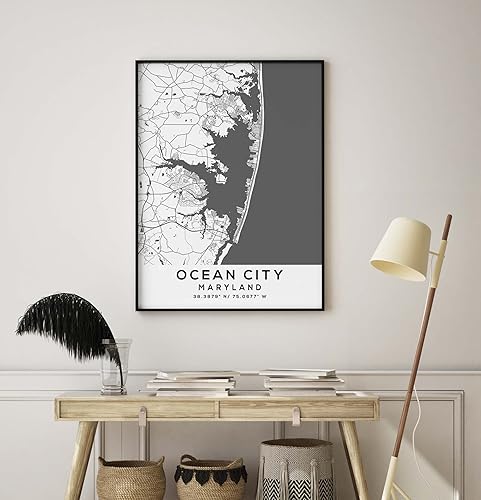 Miniatura 8 de Mapa de Ocean City, Maryland, Light 2 (8x10)
