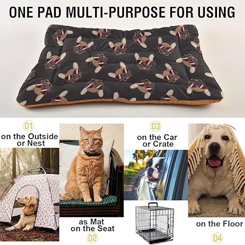 Miniatura 5 de KEEPREAL Cama para perros Bulldog Francés, cama rectangular cómoda para mascotas, cama ultrasuave y calmante para perros pequeños, medianos y