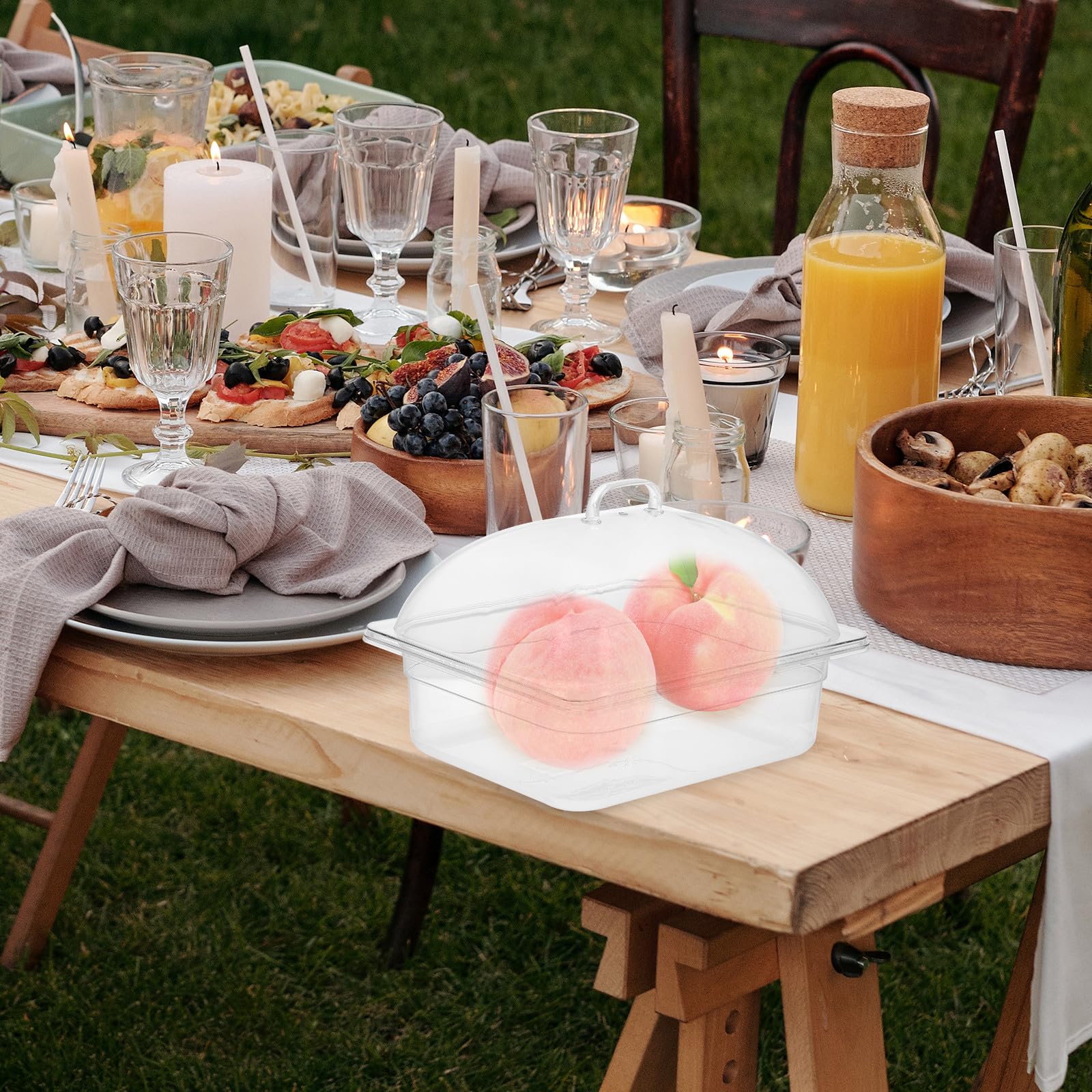 Vassoio multifunzione da 5 l per conservare alimenti con coperchio, piatto per frutta e buffet, per uso domestico e alberghiero, mantiene il cibo fresco e nizzato, ideale per feste ed eventi