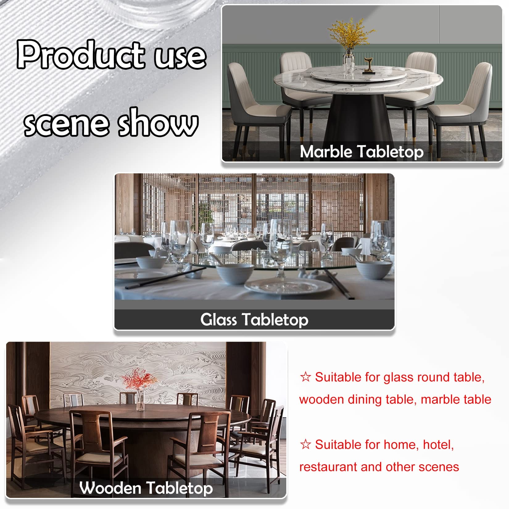 Lazy Susan Rodamiento Giratorio 20 50 60 80cm Base Placa Giratoria Aluminio