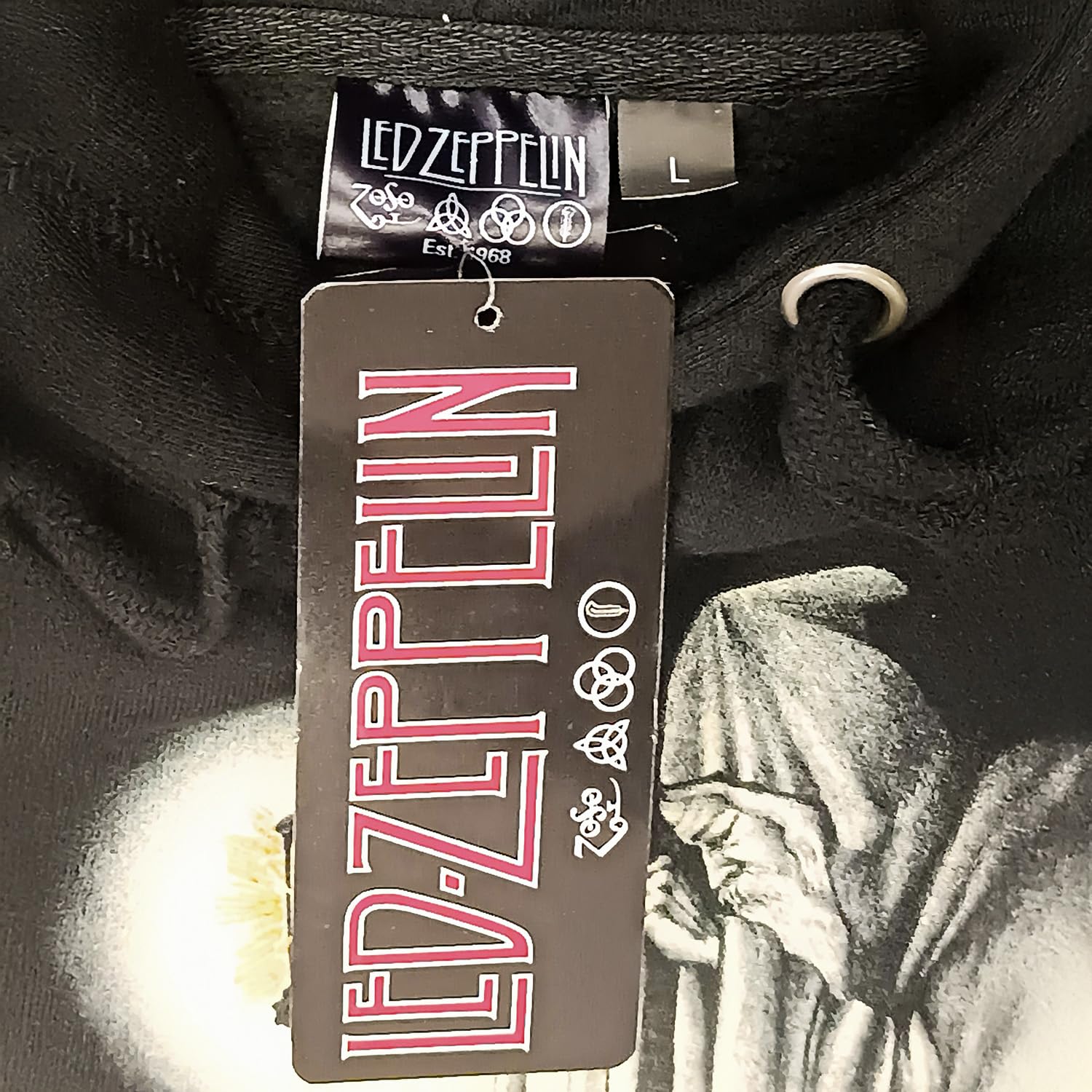 Led Zeppelin Felpa Ufficiale The Hermit. Felpa con Cappuccio Unisex in Cotone. vestibilità Regular per Adulto e Ragazzo